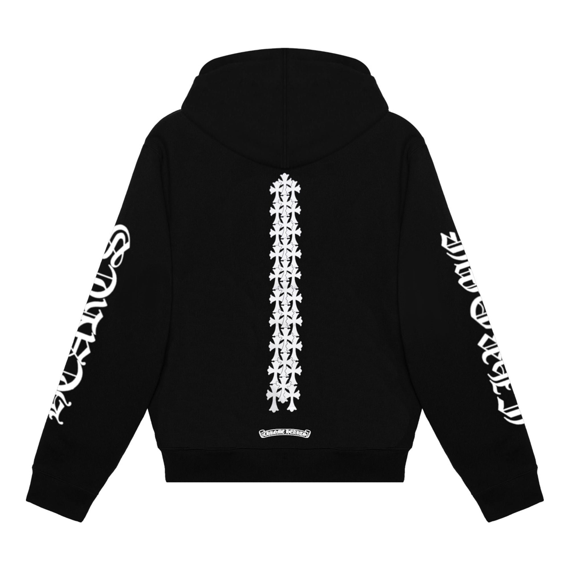 Chrome Hearts Cemetery Cross Tire Tracks Hoodie Black | PLUS