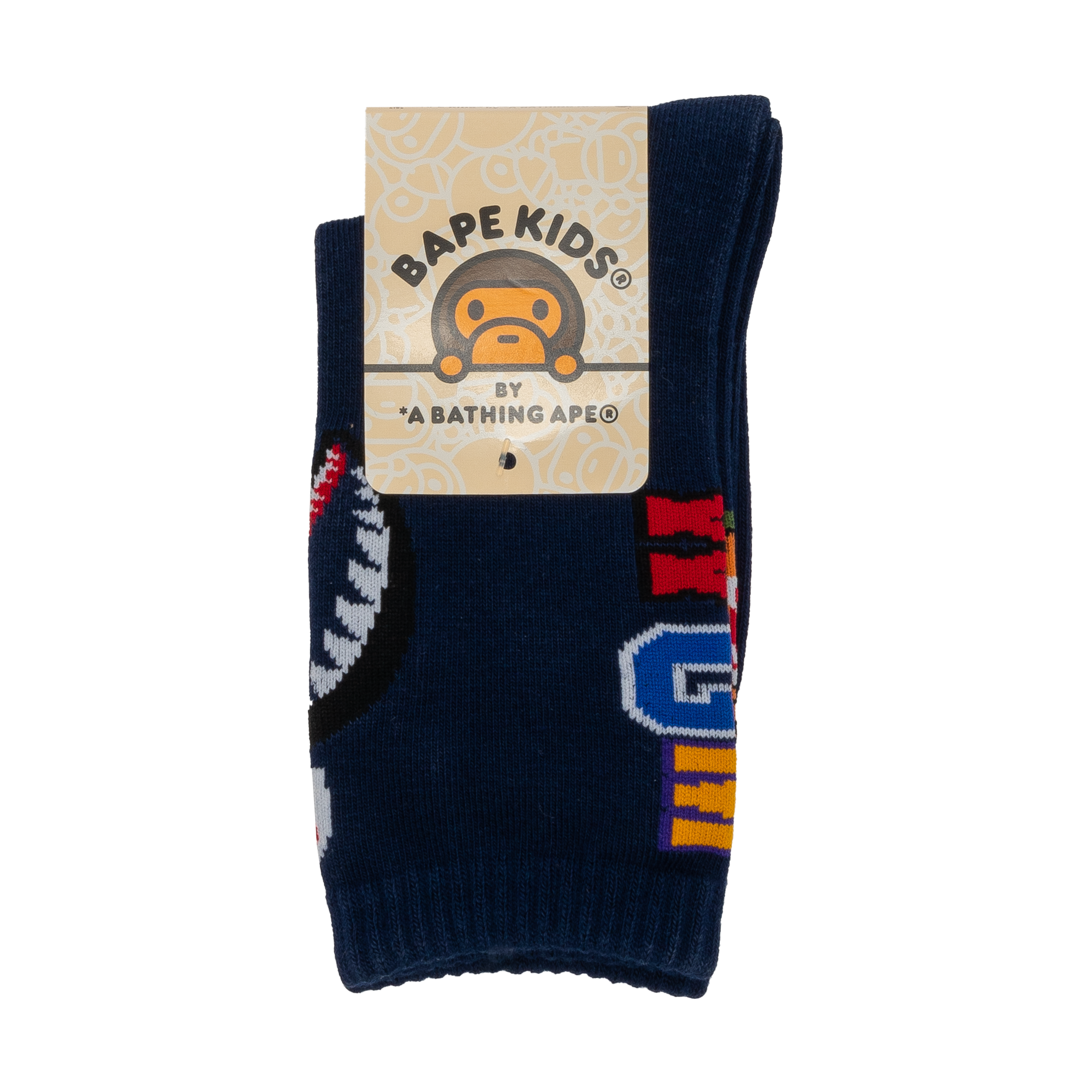 Bape WGM Shark Socks Navy (Kids)-PLUS