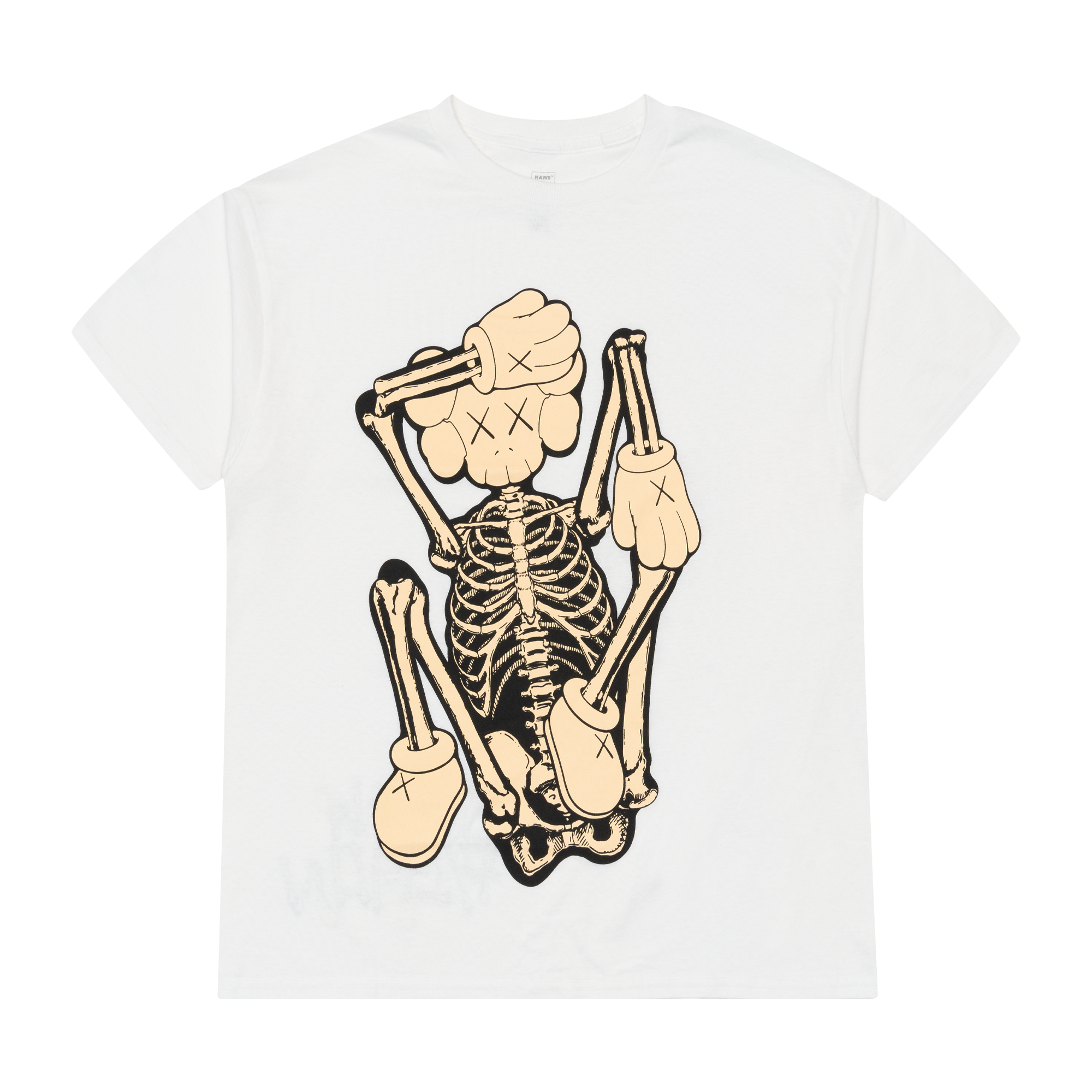 Kaws Skeleton New Fiction T-Shirt White | PLUS