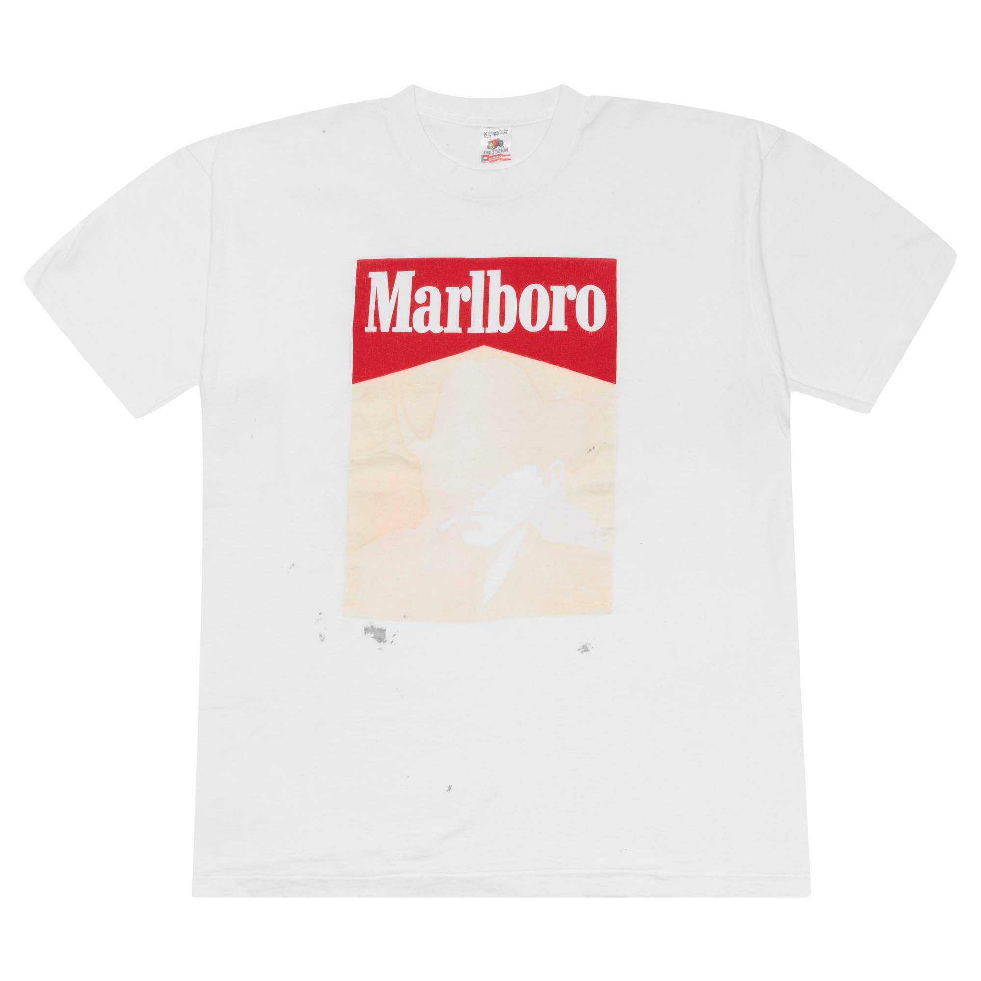 Marlboro Man Cream Cowboy Logo Tee White-PLUS