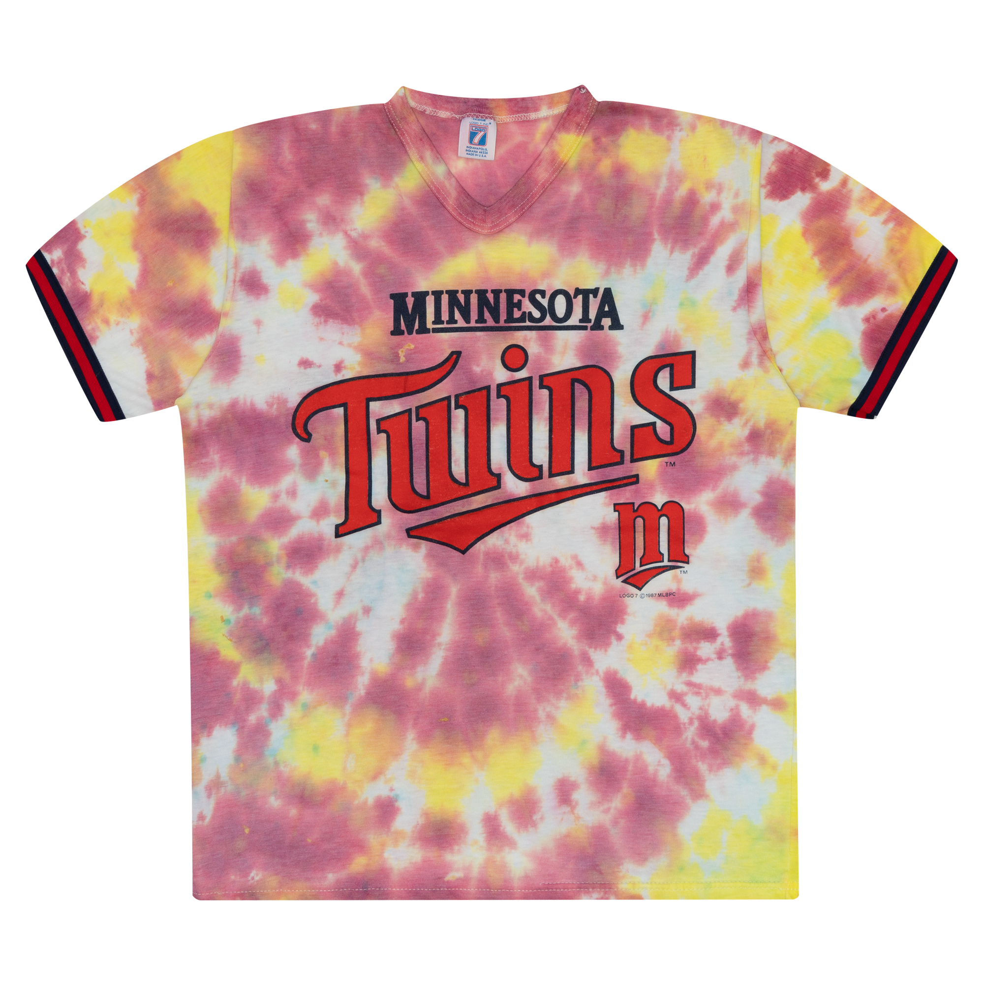Minnesota Twins V-Neck Jersey 1987 MLB Tee Tie Dye