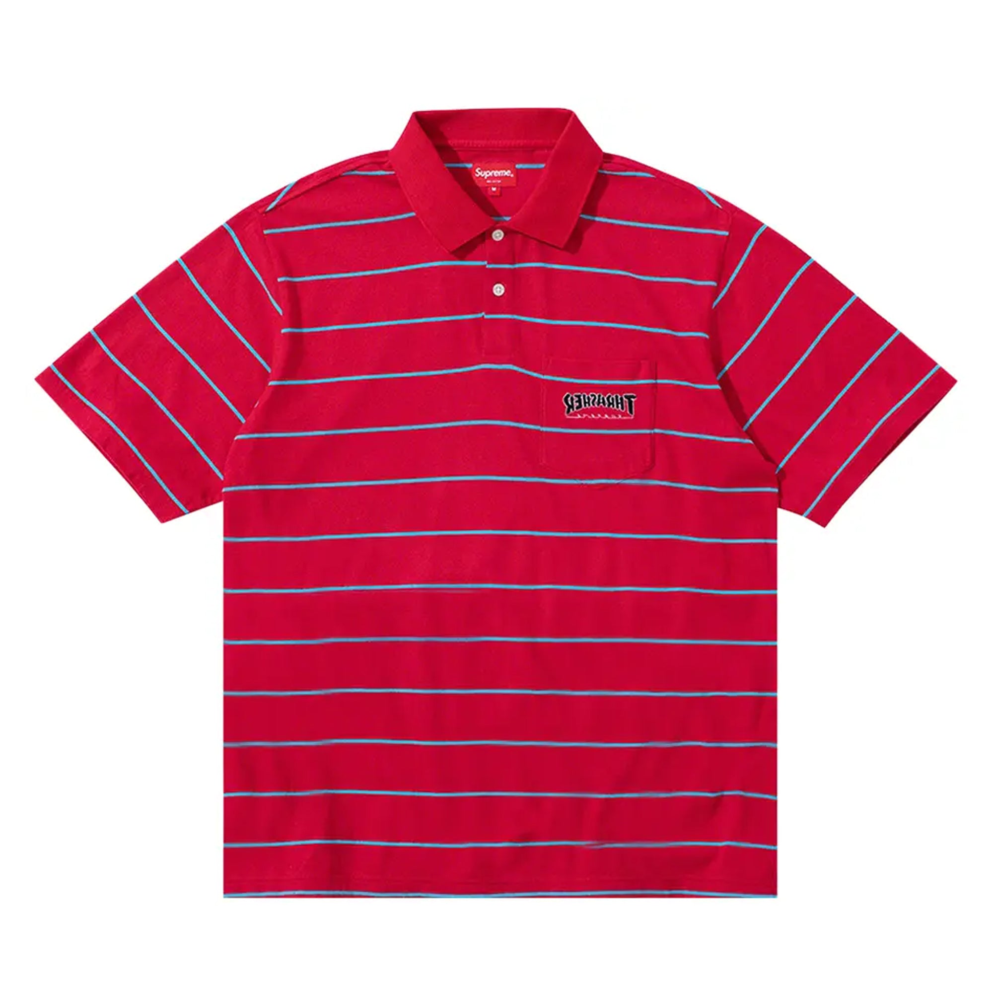 Supreme Thrasher Stripe Polo Red