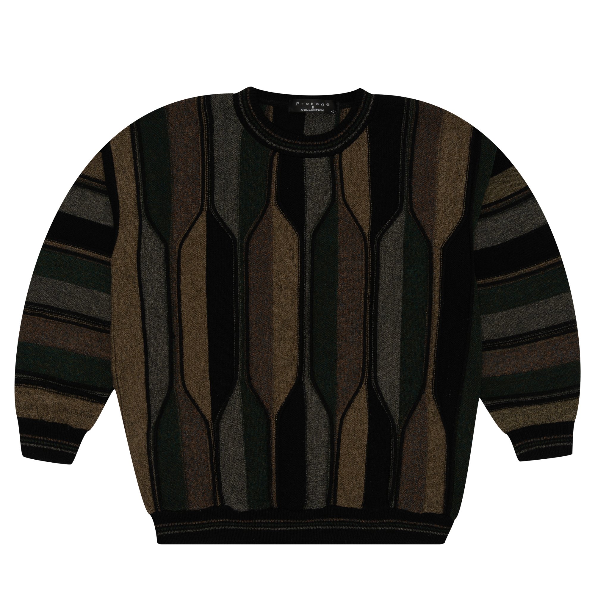 Protege Collection Knit Crewneck Brown Green-PLUS