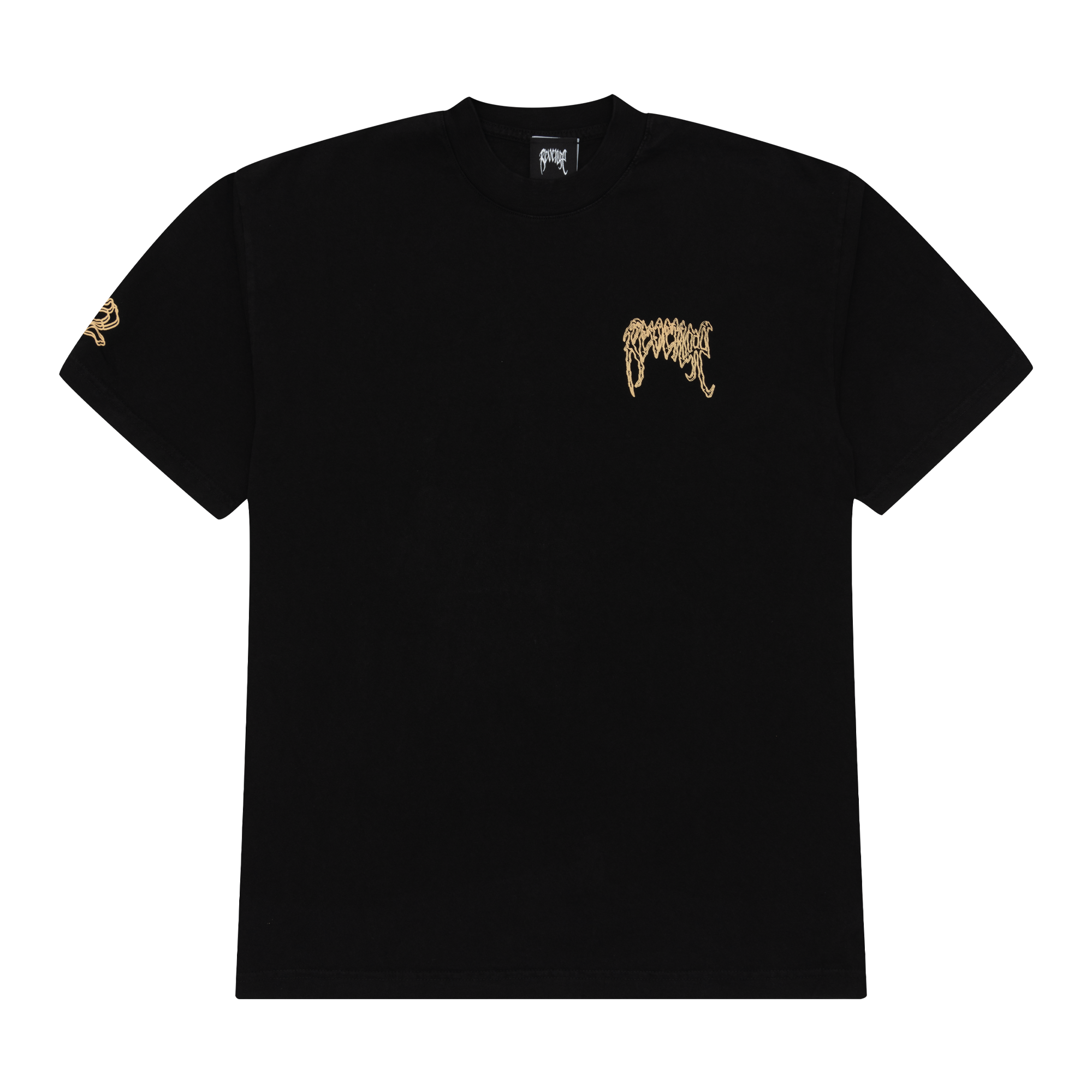 Revenge x Zillakami Crossbones Skull Tee Black/Beige | PLUS