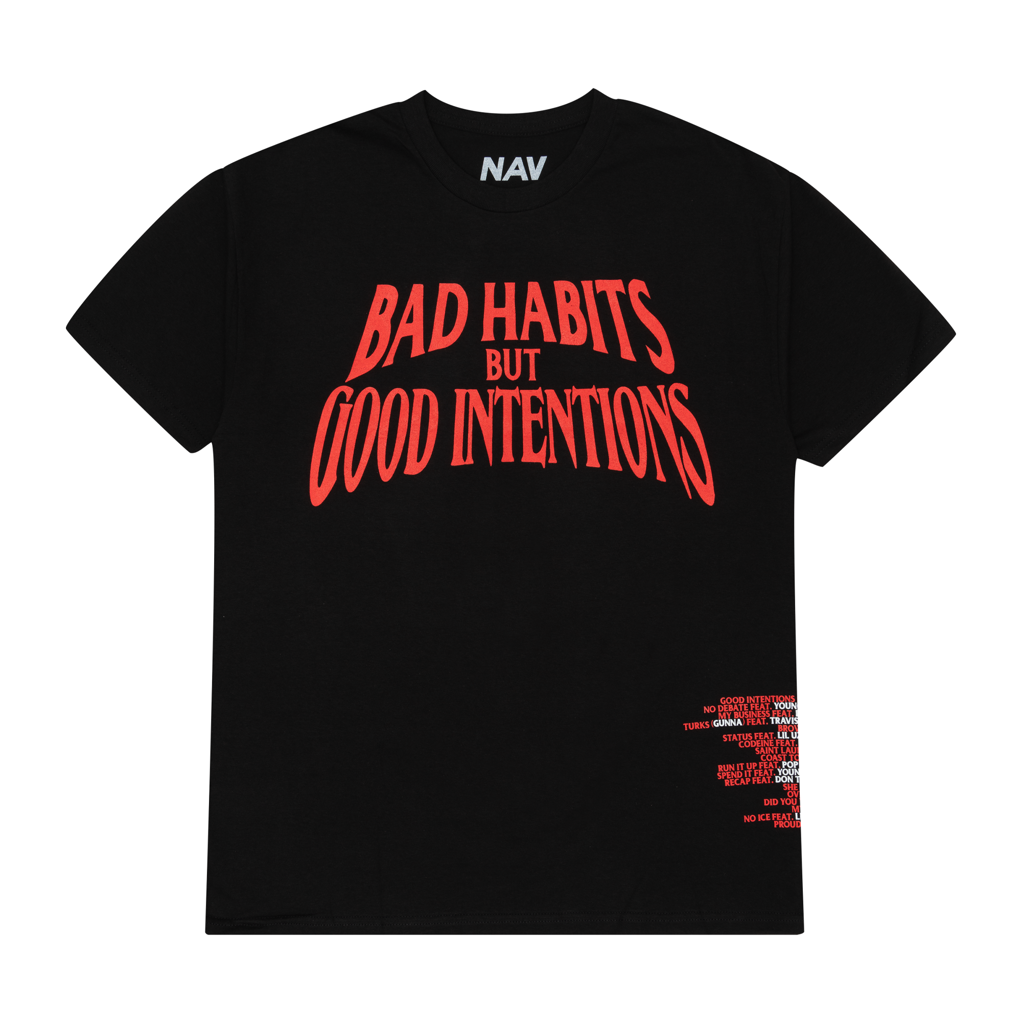 Vlone x Nav Bad Habits Tee Black-PLUS