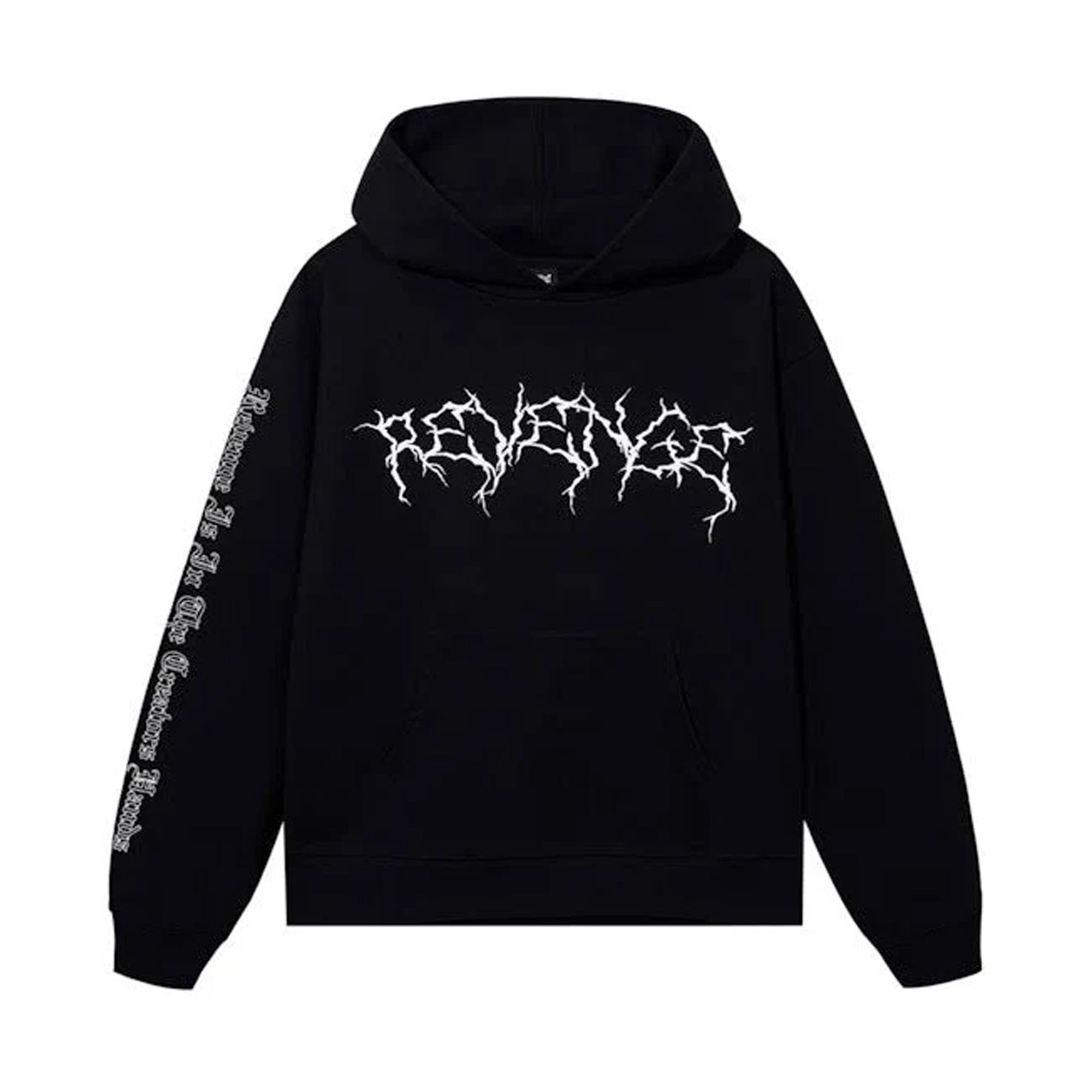 【N15133】BLACK REVENGE Revenge x Ski Mask Lightning Logo Hoodie Black/Black