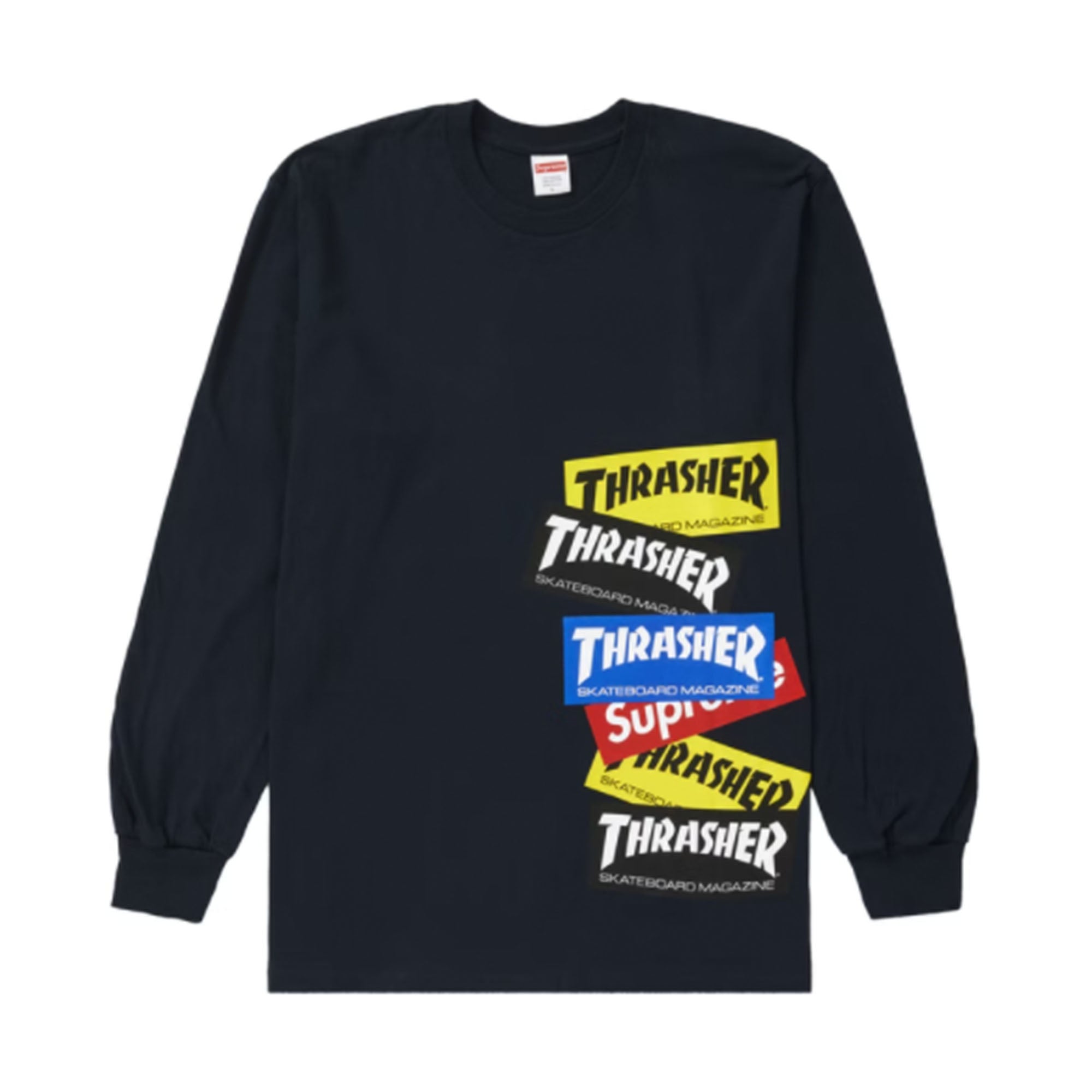 Supreme Thrasher Multi Logo L/S Tee Navy | PLUS