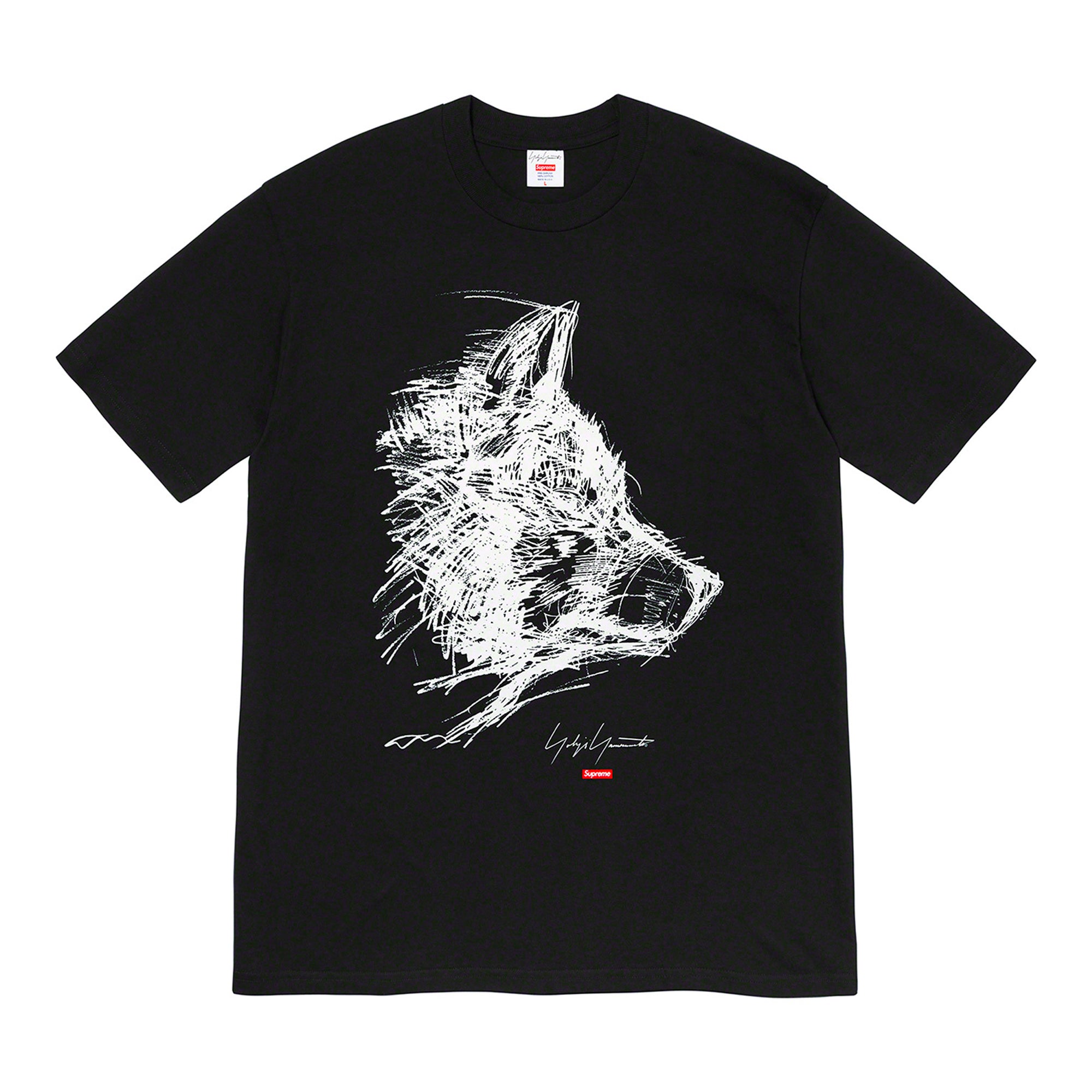 Supreme Yohji Yamamoto Scribble Wolf Tee Black