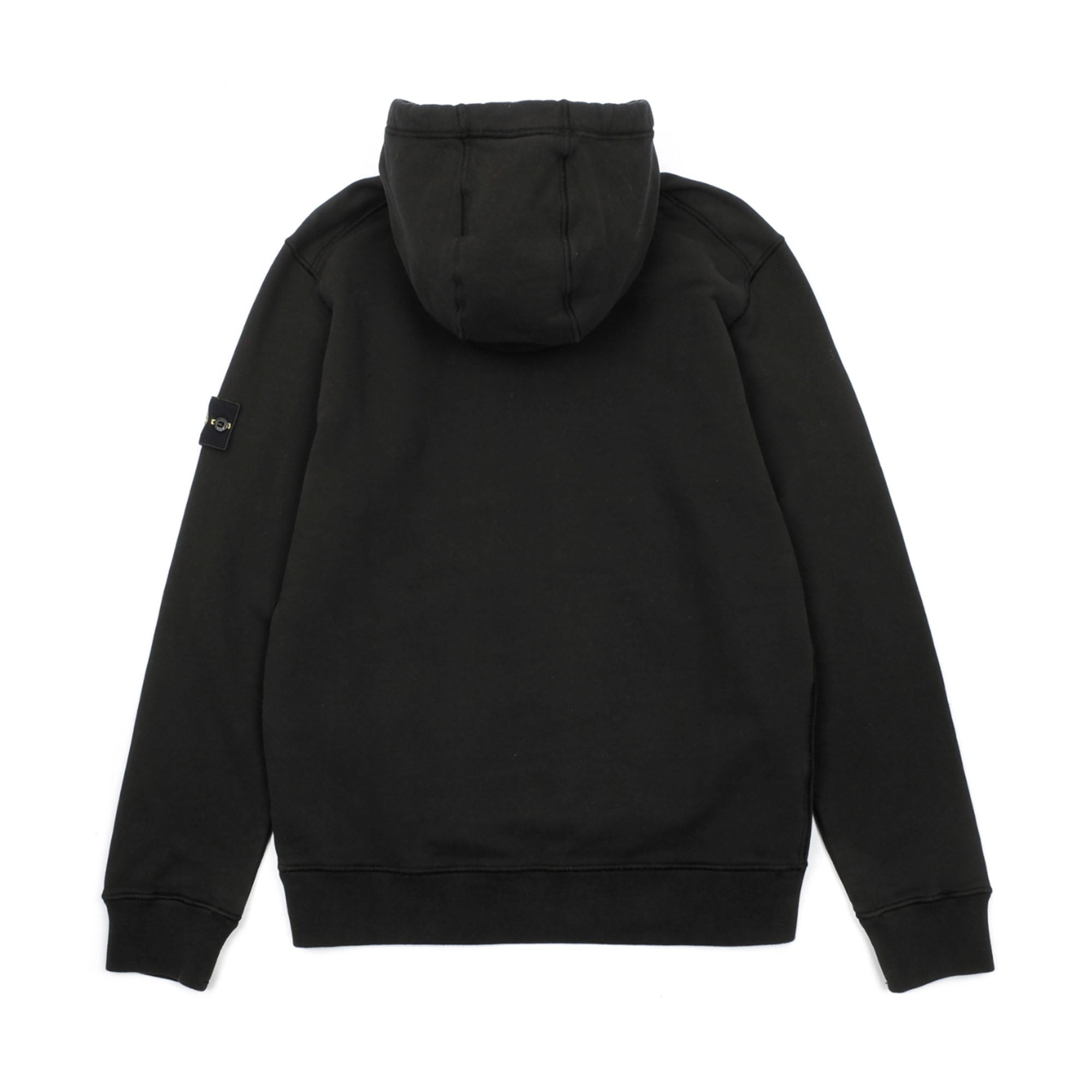 Stone Island Brushed Cotton Fleece Hooded Sweatshirt Black-PLUS