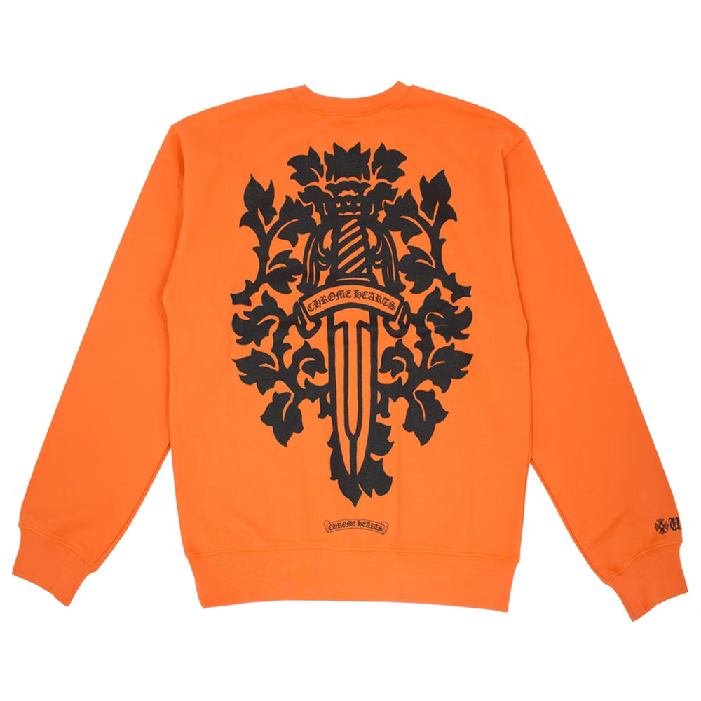Chrome Hearts Vine Dagger Crewneck Sweatshirt Orange/Black-PLUS
