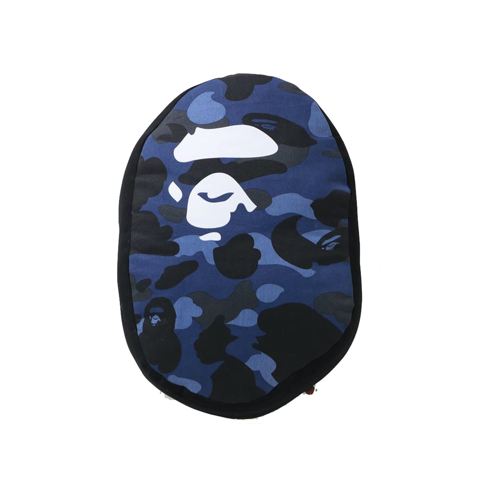 BAPE Colour Camo Ape Head Cushion/Pillow Navy | PLUS