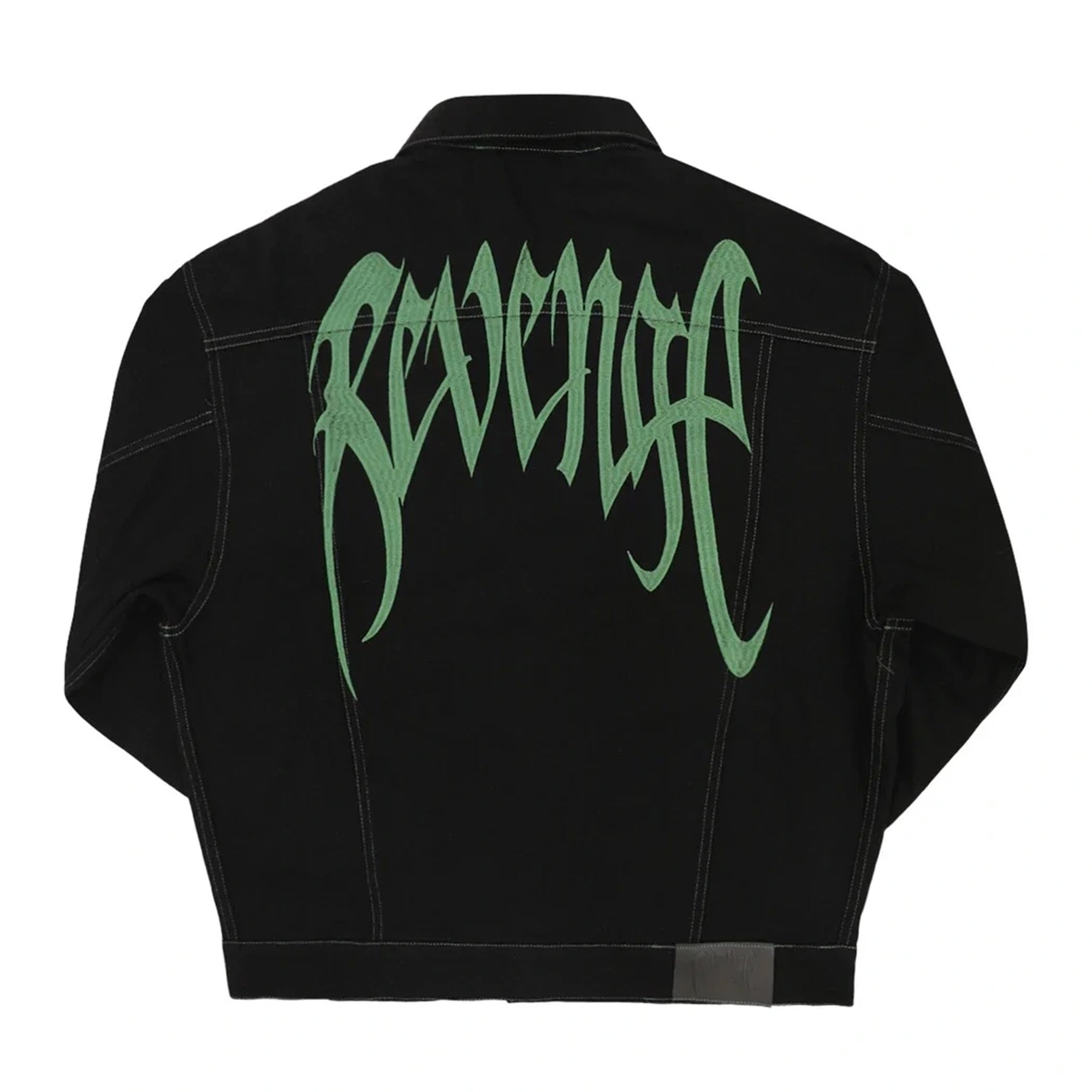 Revenge Embroidered Denim Jacket Black/Green