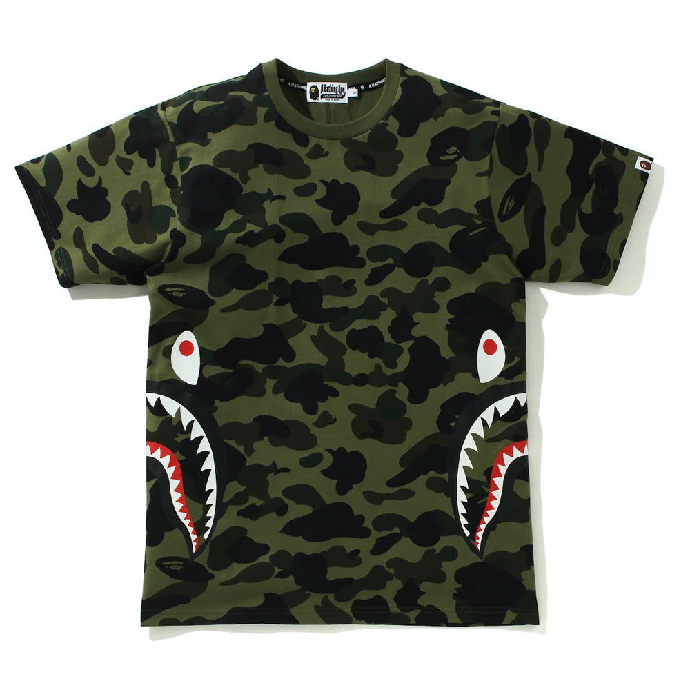 BAPE 1st Camo Side Shark Tee Green