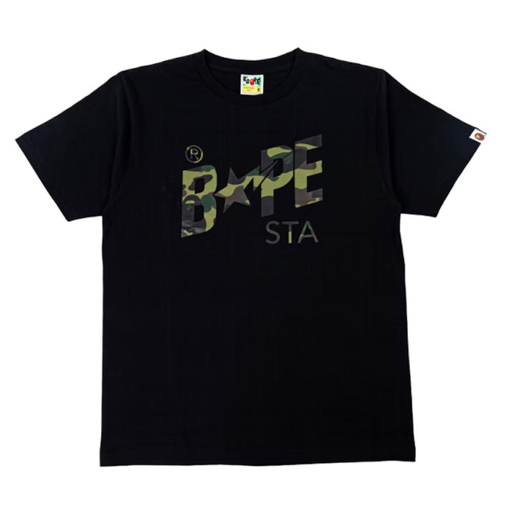 Bape A Bathing Ape 1st Camo STA Logo Tee Black/Green