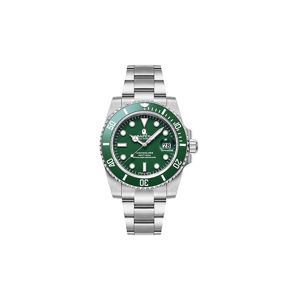 Bape Type 1 Bapex Watch Green & Silver (2022)-PLUS