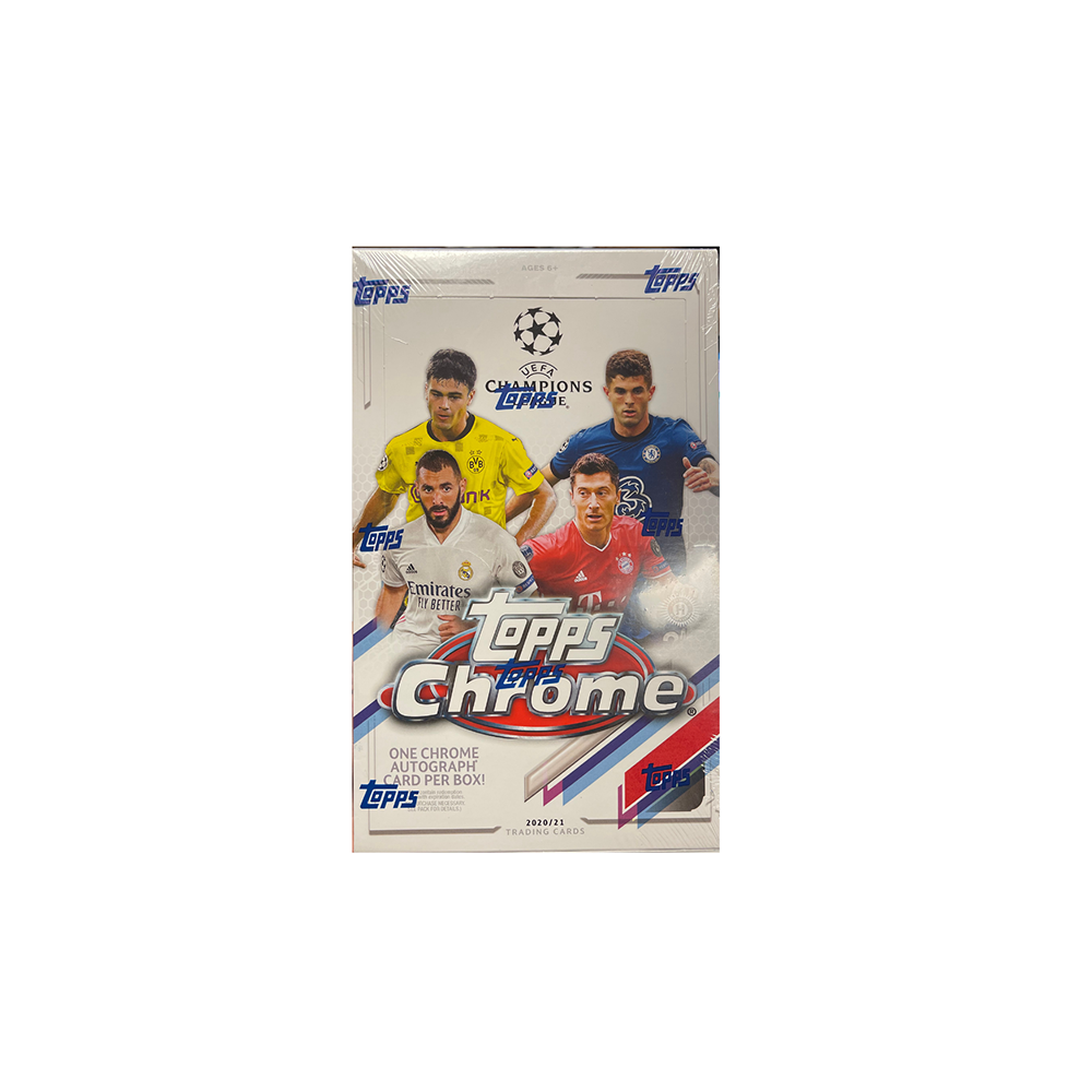 2020-21 Topps Chrome UEFA Champions League Chrome Soccer Hobby Box-PLUS