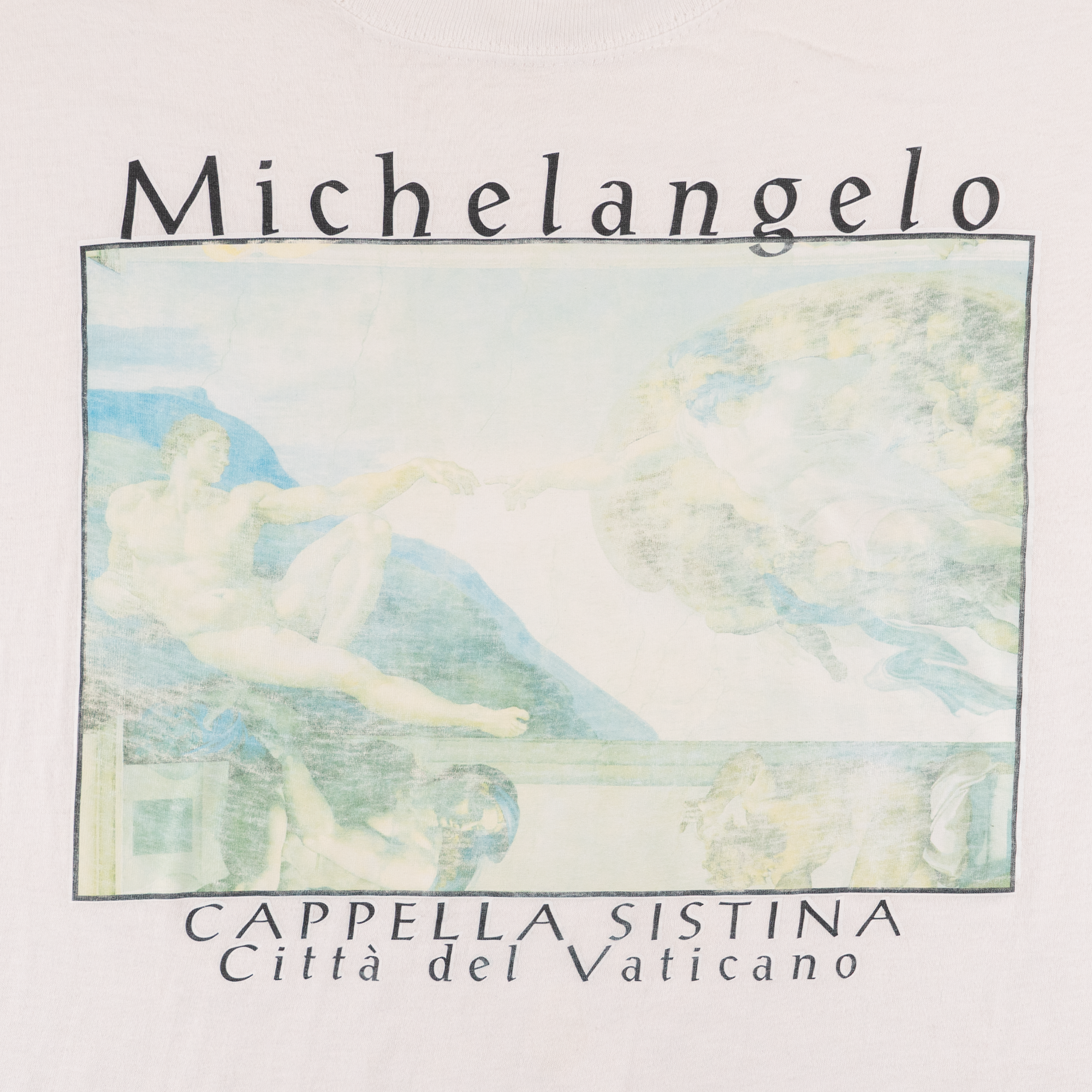Michelangelo Cappella Sistina Art Tee White-PLUS