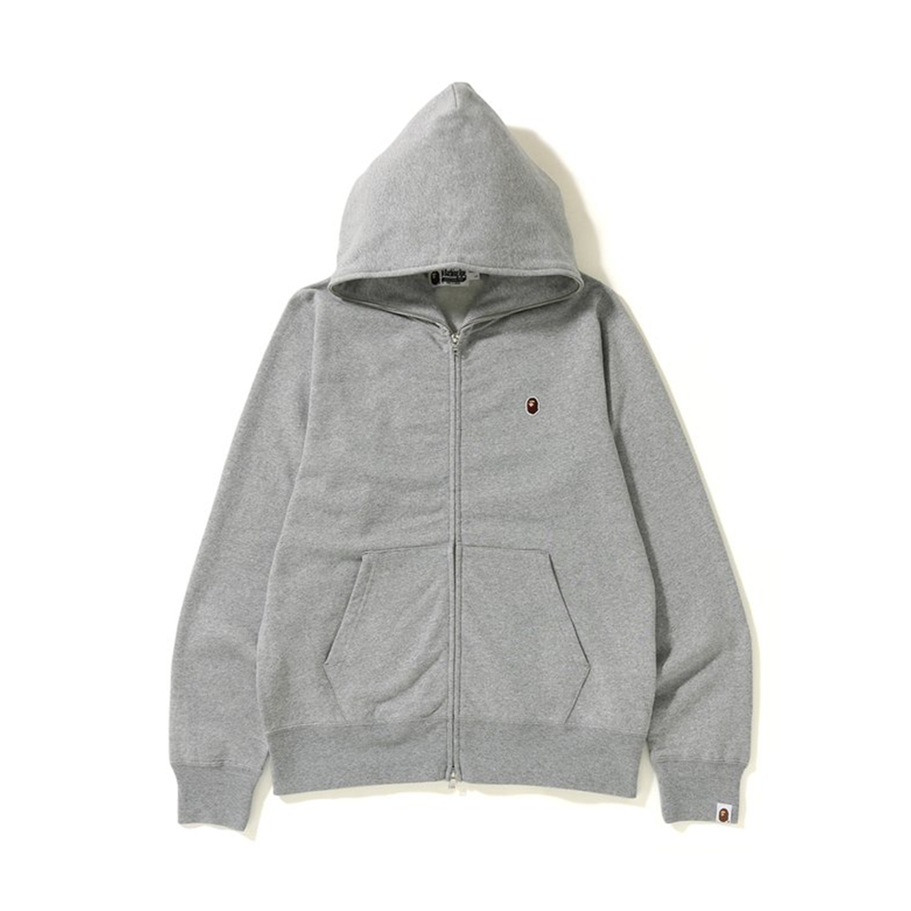 BAPE One Point Full Zip Hoodie Grey