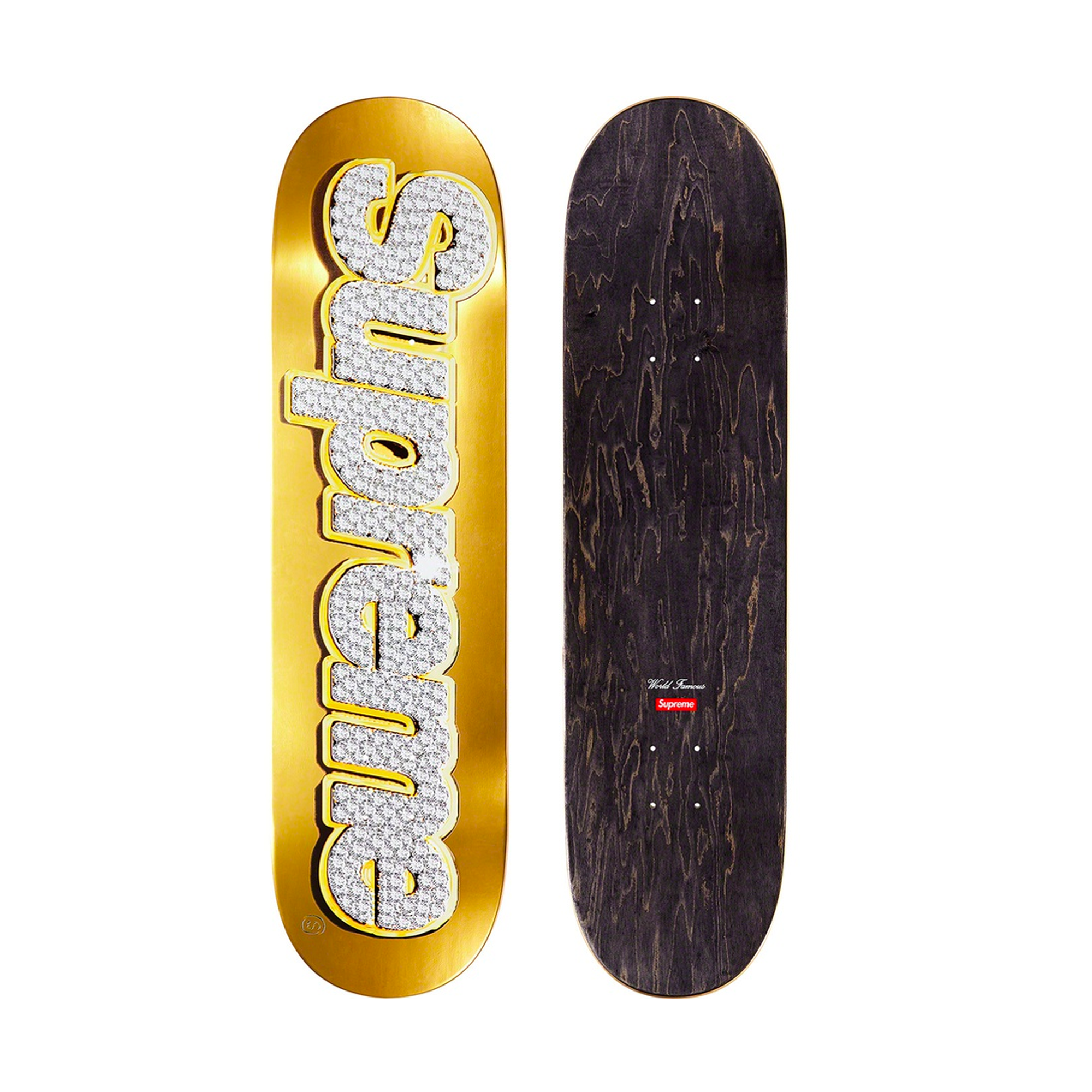 Supreme Bling Box Logo Skateboard Deck (SS22) Gold | PLUS