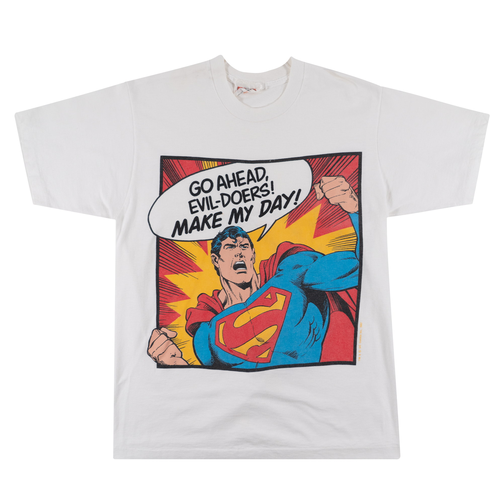Superman 1987 Make My Day Tee White-PLUS