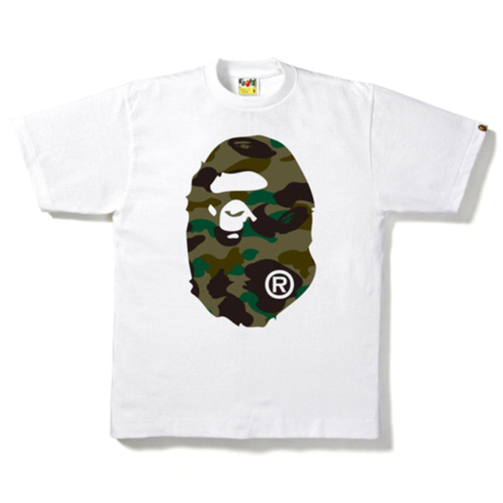 Bape 1st Camo Big Ape Head Tee White/Green