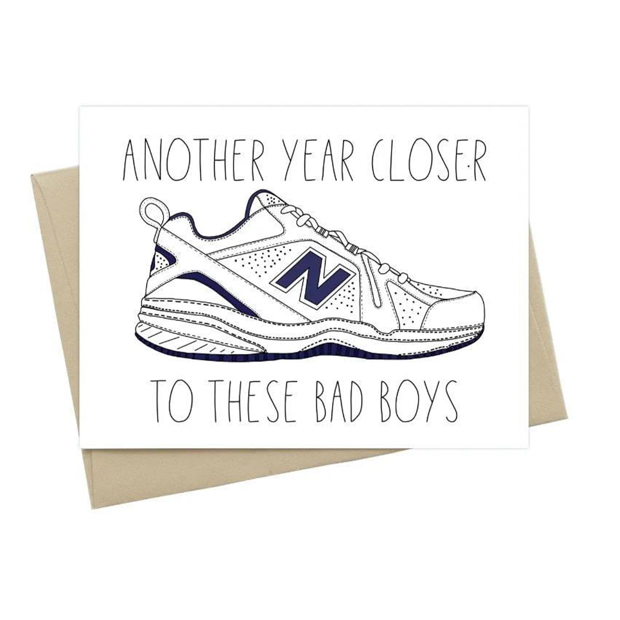 "Another Year Closer to These Bad Boys" Greeting Card-PLUS