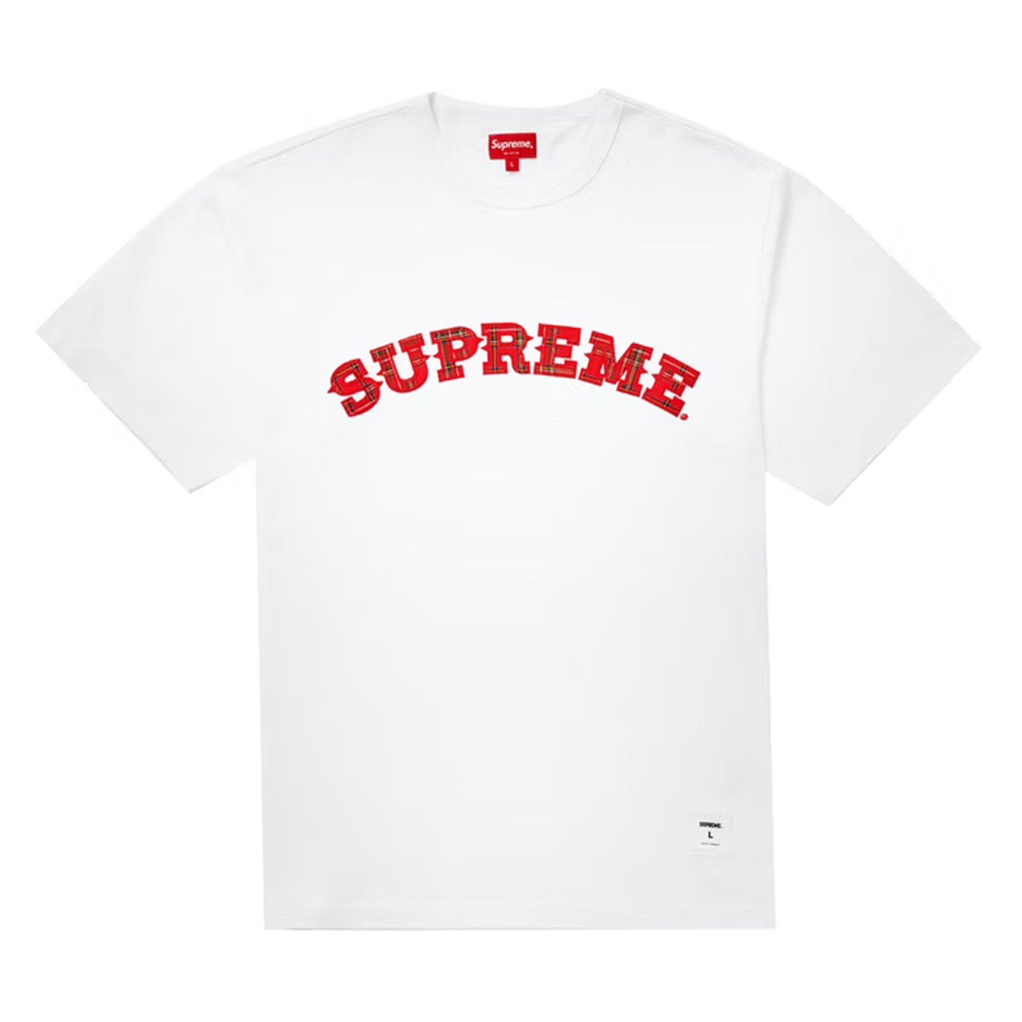 supreme Plaid Appliqué S/S Top Tシャツ M-