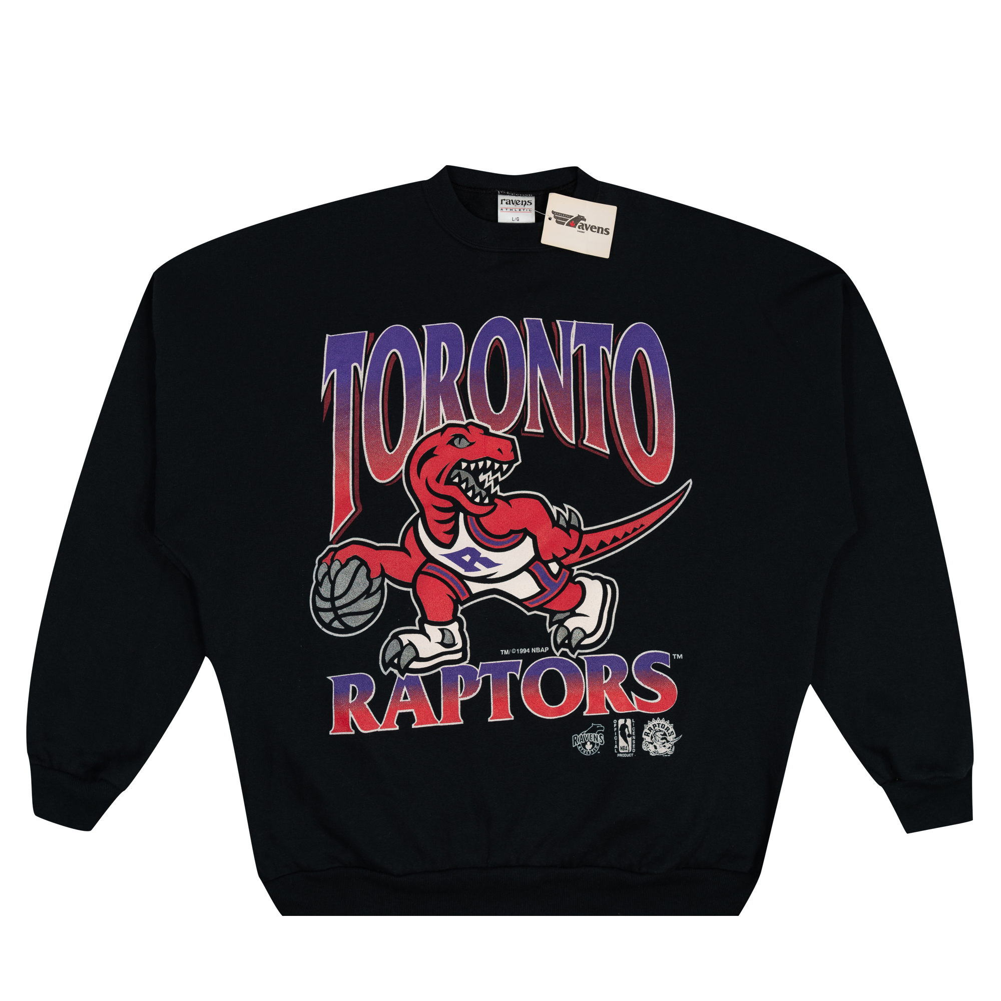 Toronto Raptors 1994 Ravens Athletic Crewneck Black-PLUS