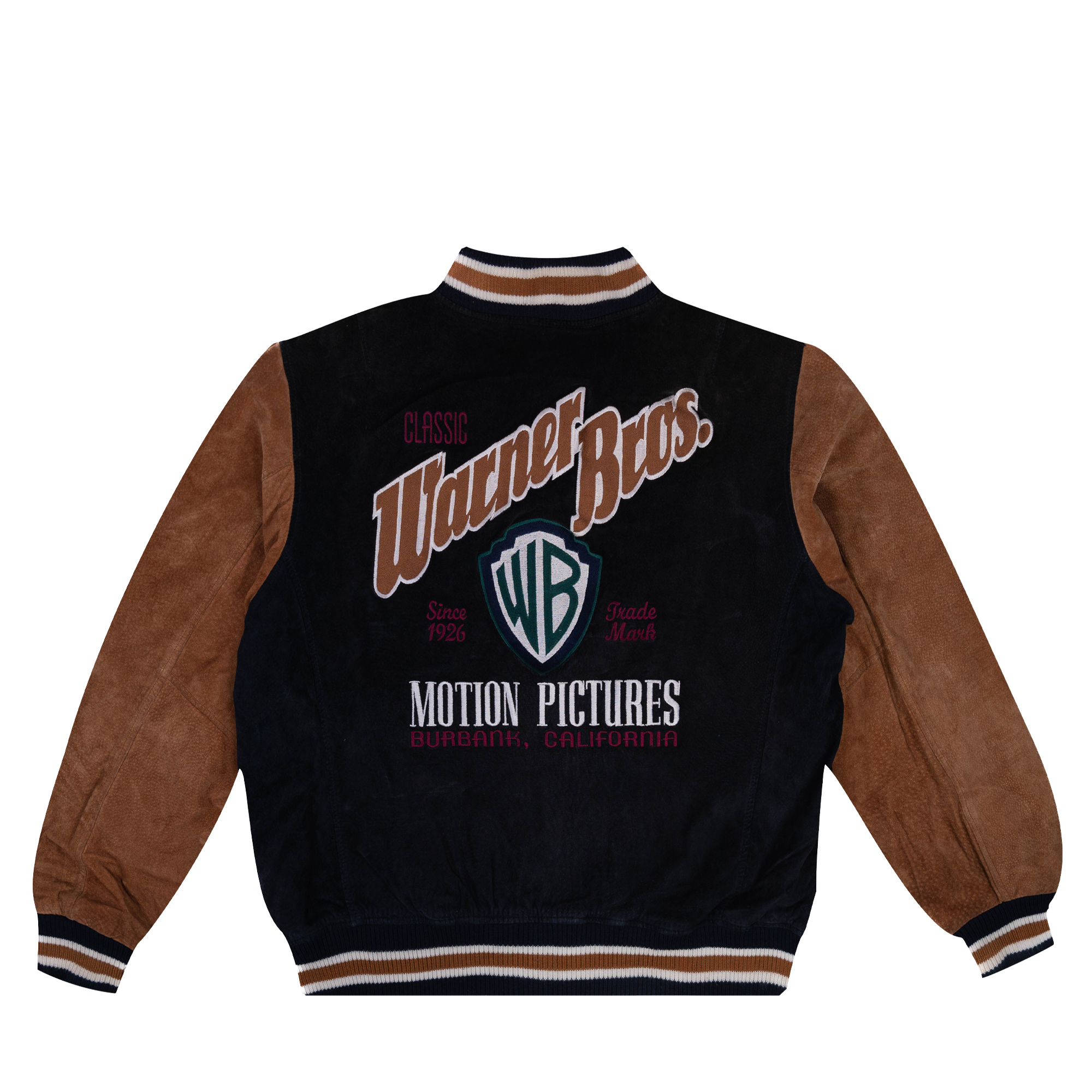 Warner Brothers Motion Pictures Varsity Jacket Black-PLUS