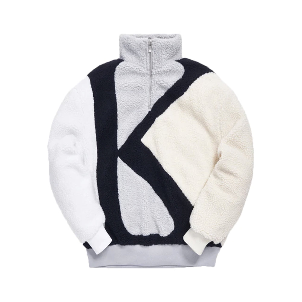 Kith Initial K Mock Sherpa Quarter-Zip Grey/Multi | PLUS