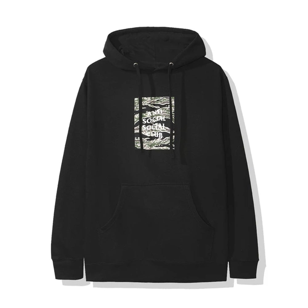 Anti Social Social Club Tiger Camo Box Logo Hoodie Black | PLUS