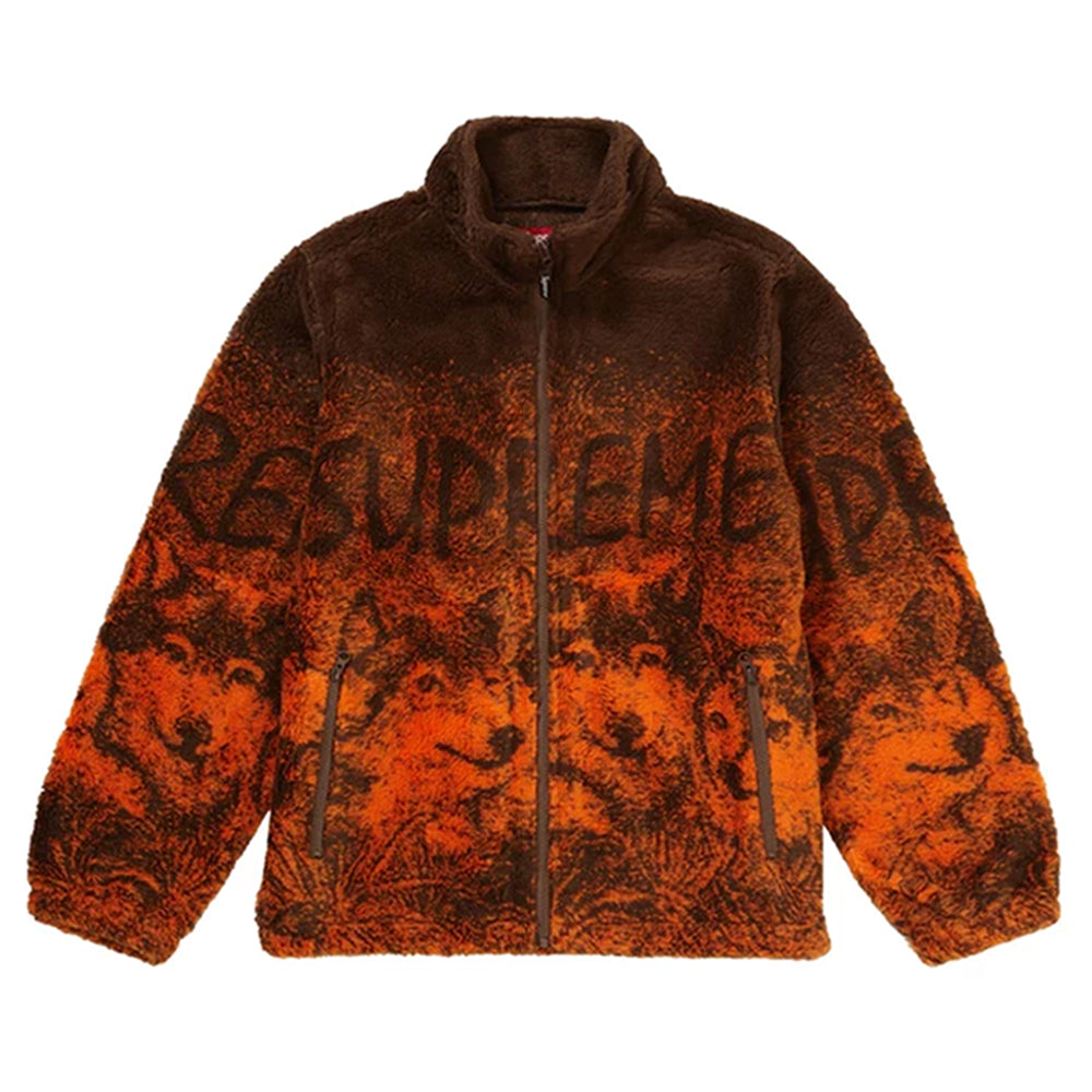 Supreme Wolf Fleece Jacket Brown