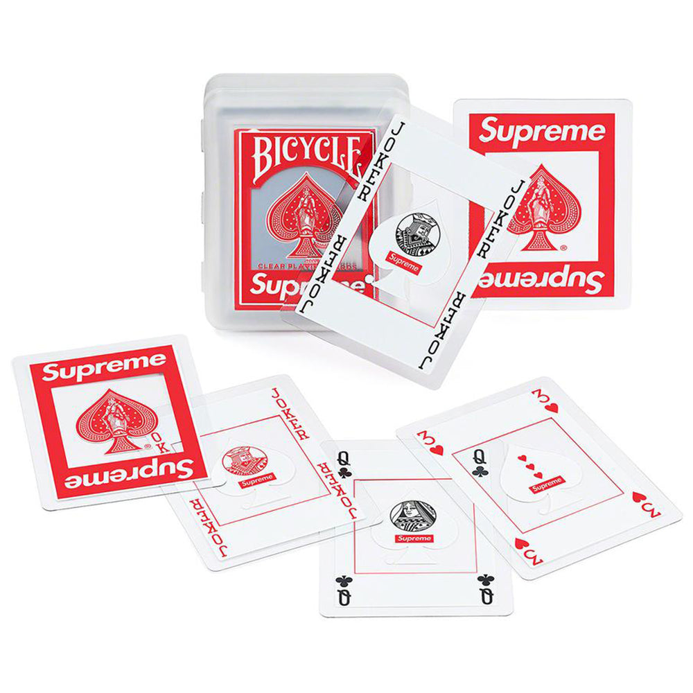 Supreme Bicycle Clear Playing Cards Red