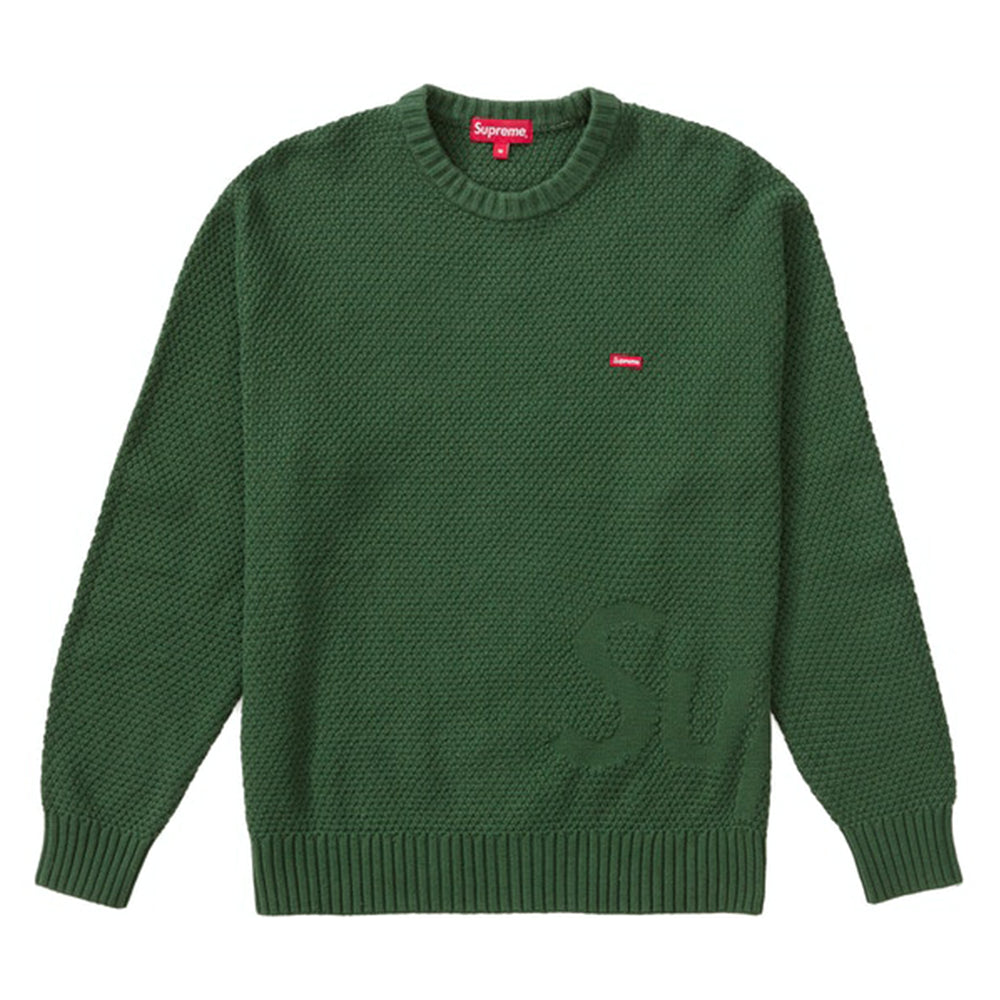 Supreme Textured Small Box Sweater Green PLUS