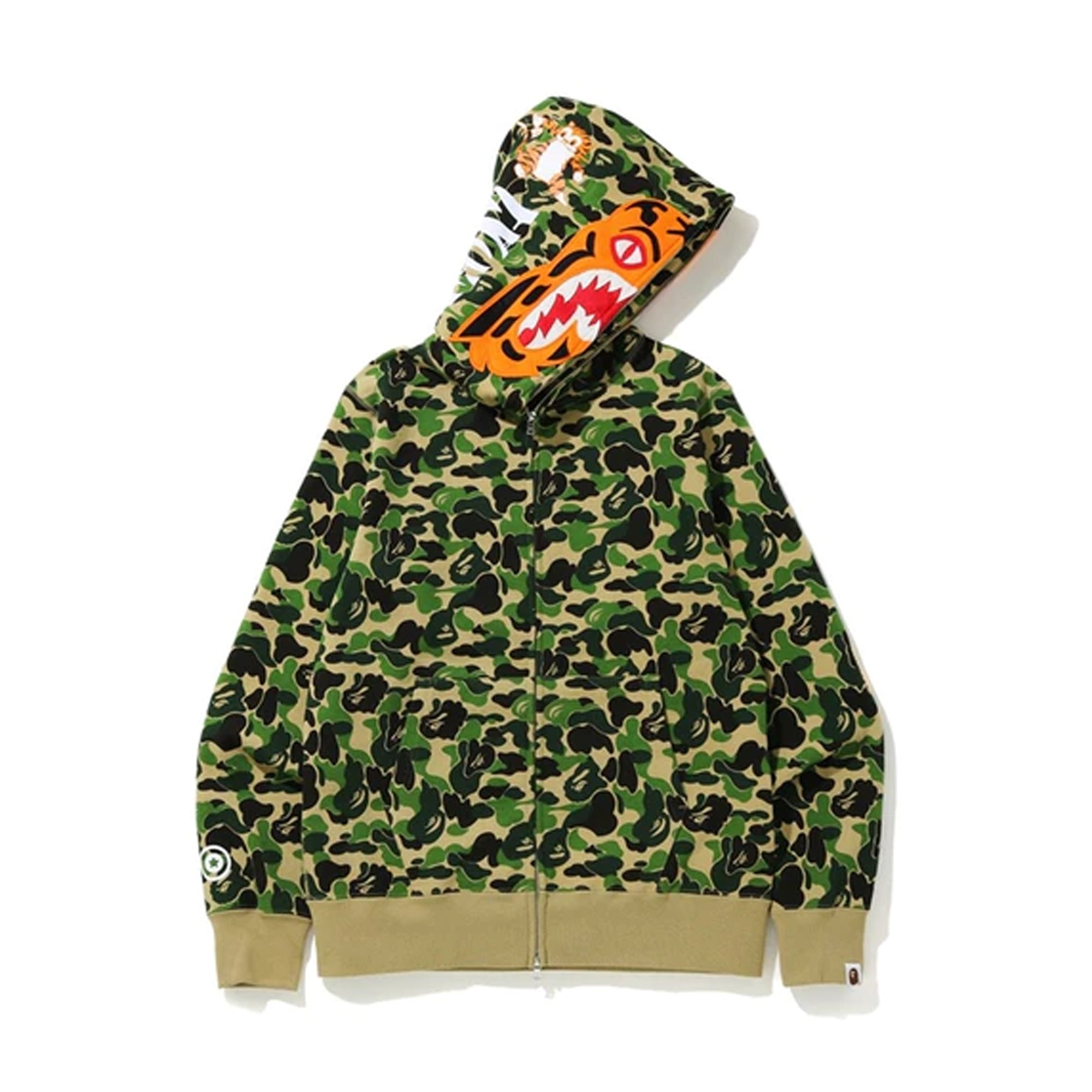 BAPE ABC Camo Tiger Full Zip Hoodie Green