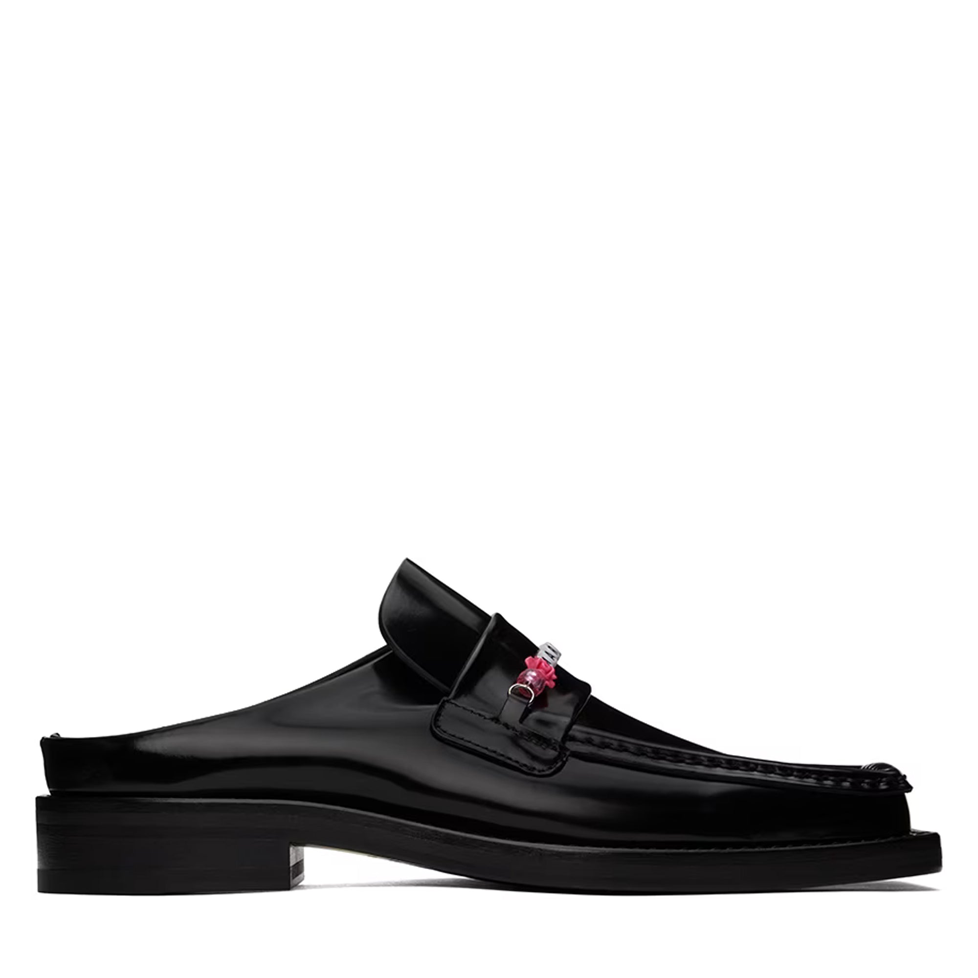 Martine Rose Black Beaded Square Toe Loafers-PLUS