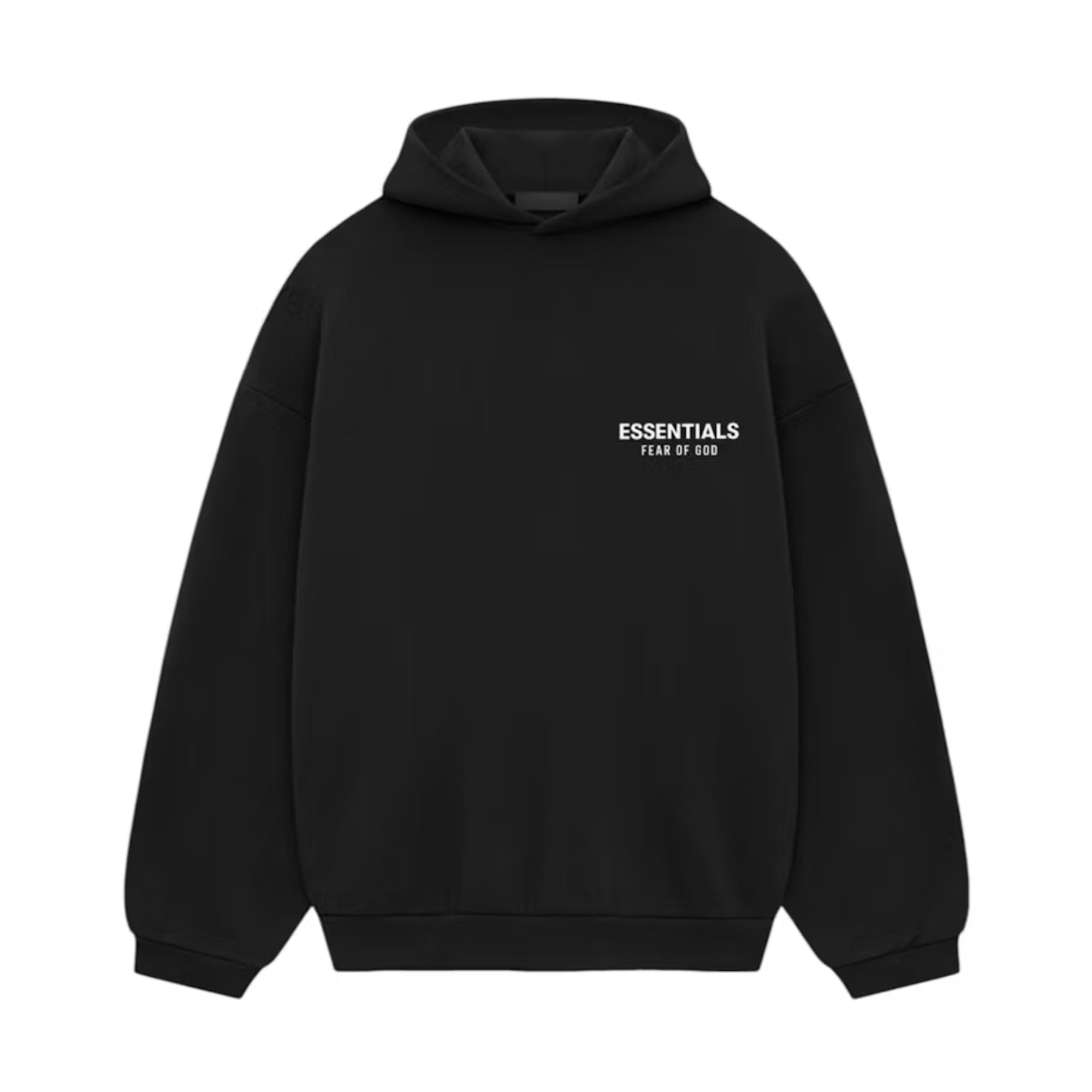 Essentials SS25 Black Fleece Hoodie