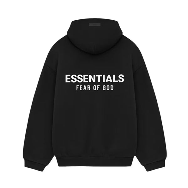 Essentials SS25 Black Fleece Hoodie | PLUS