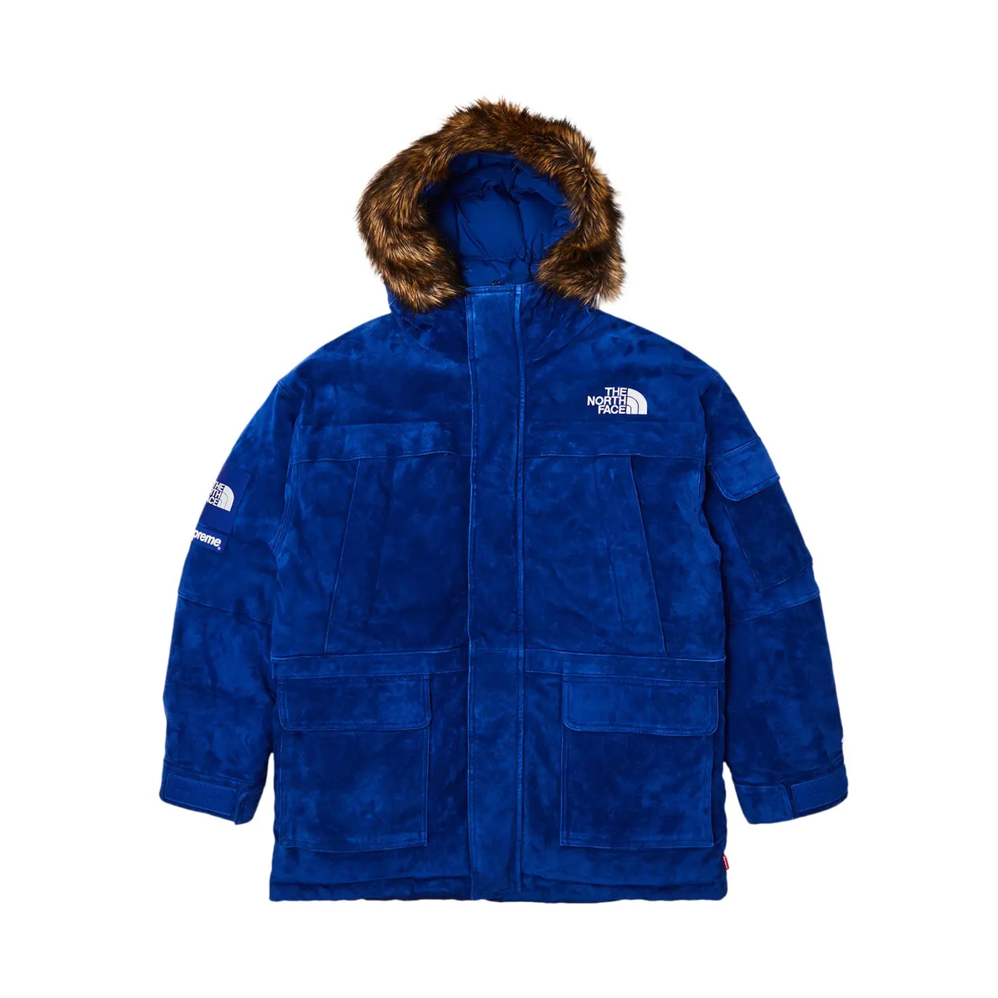 Supreme The North Face Suede 600-Fill Down Parka Blue-PLUS