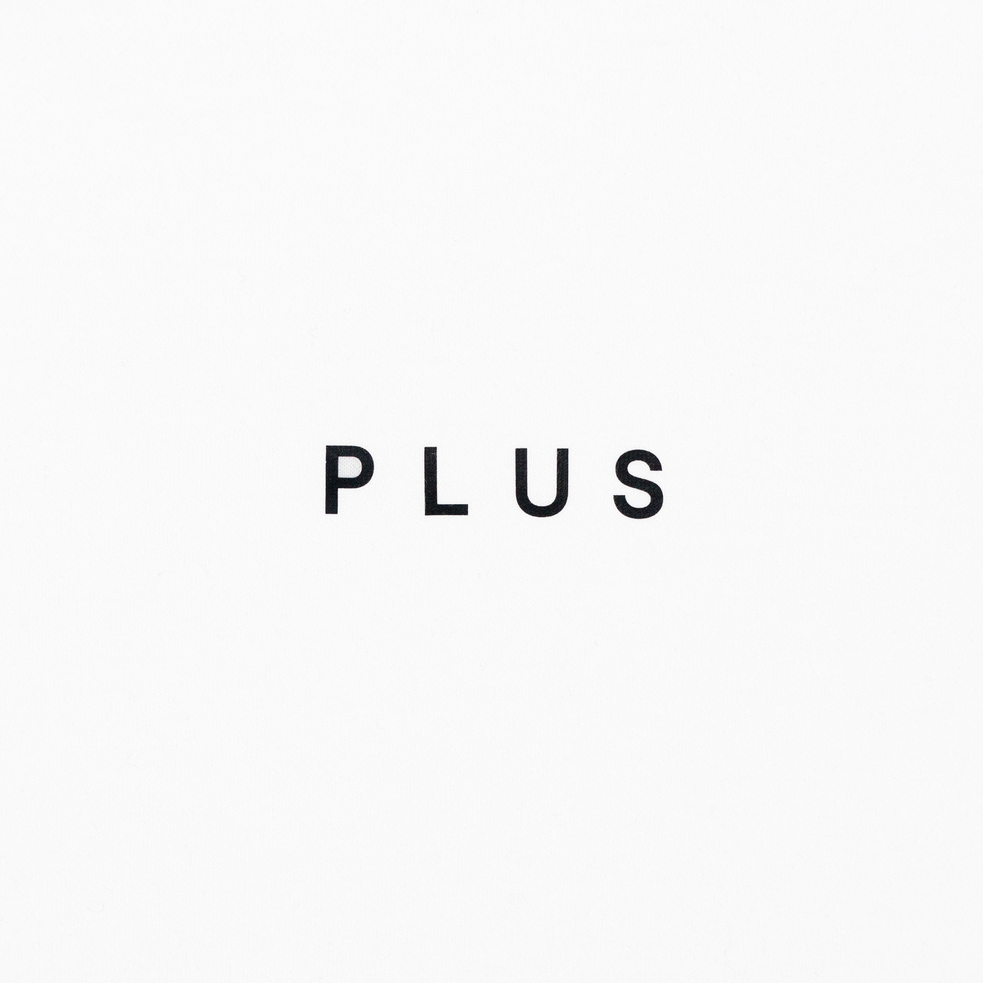 PLUS Basics Spell Out Logo Heavyweight Tee White-PLUS
