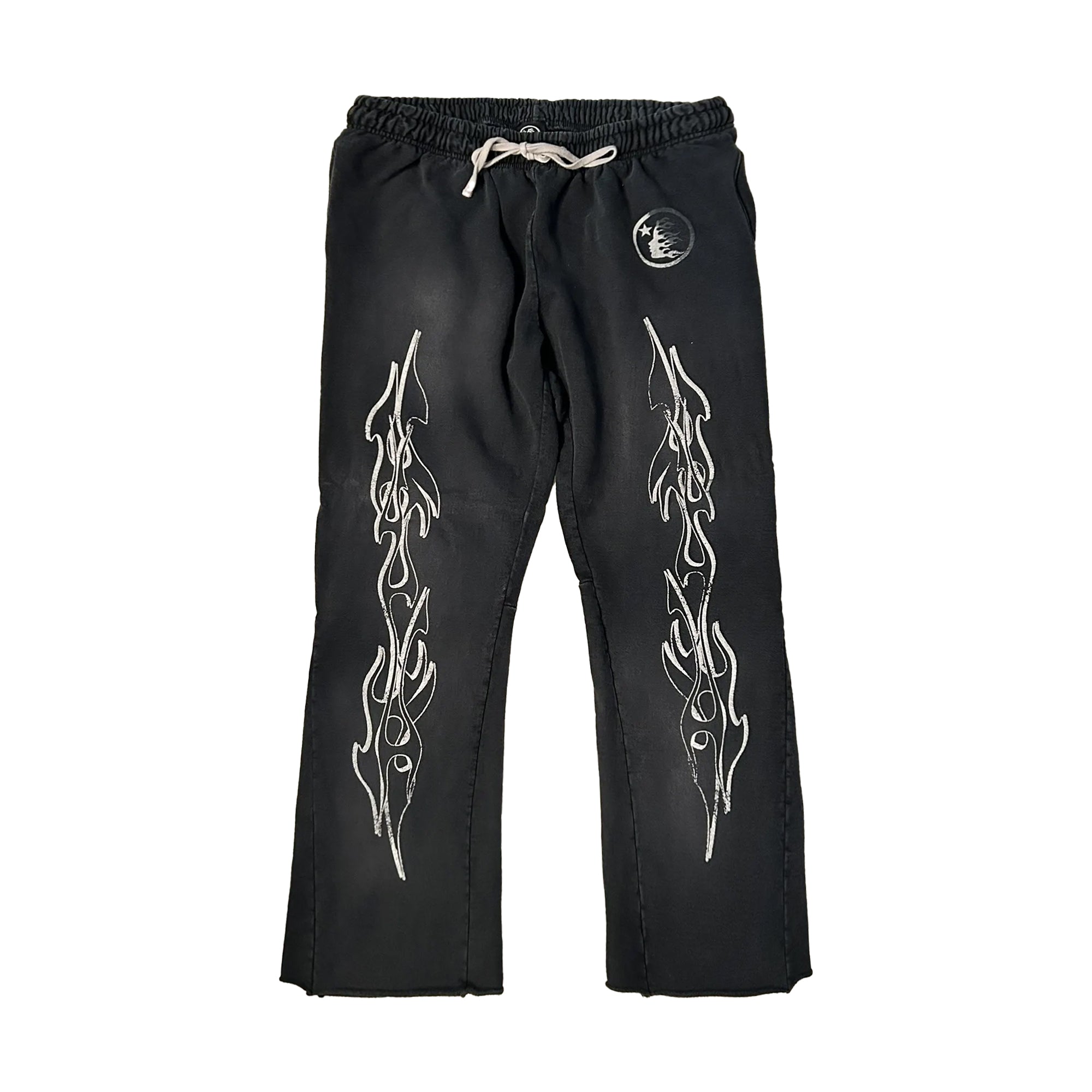 Hellstar Studios Flame Flare Sweatpant Washed Black-PLUS