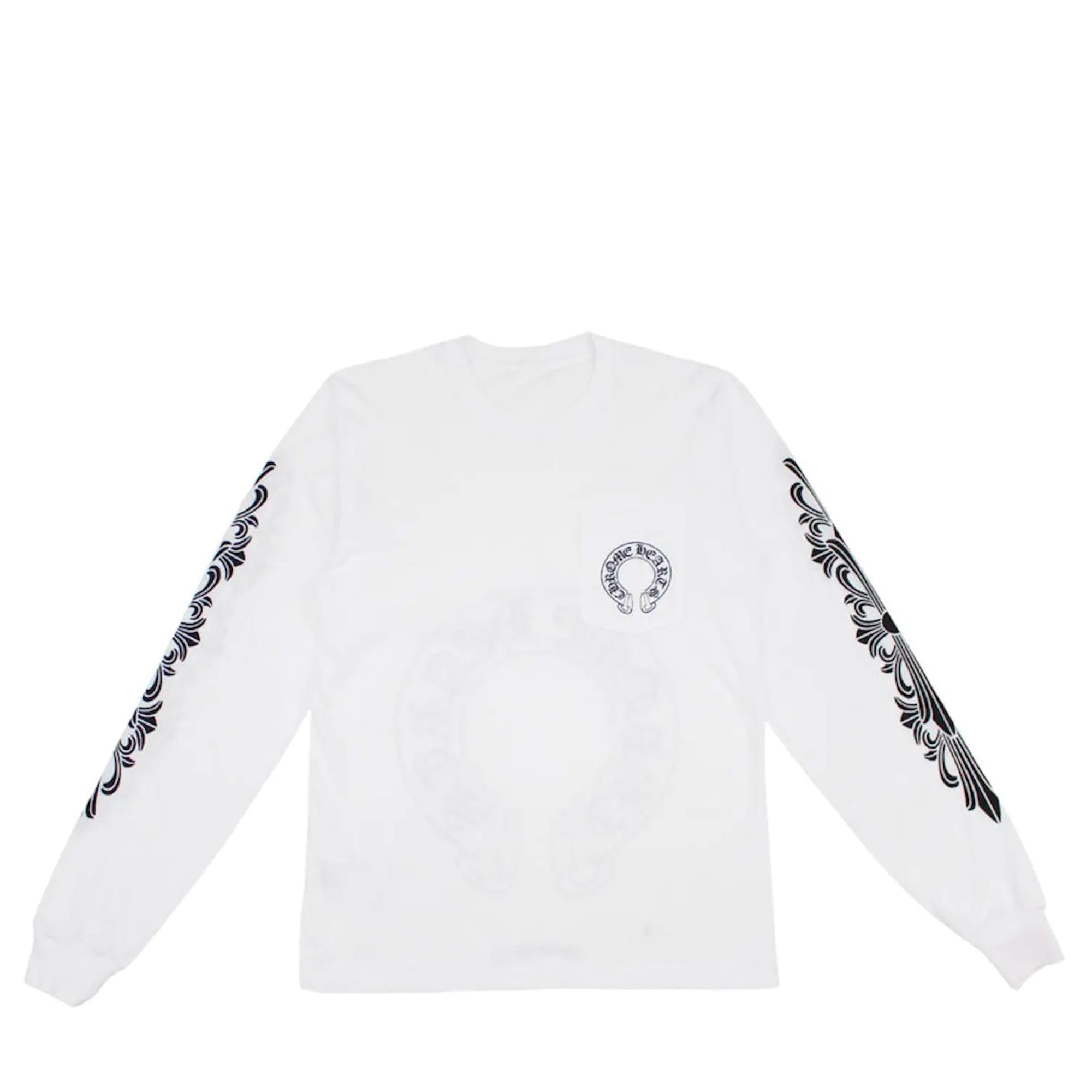 Chrome Hearts Floral Horseshoe L/S T-Shirt White-PLUS