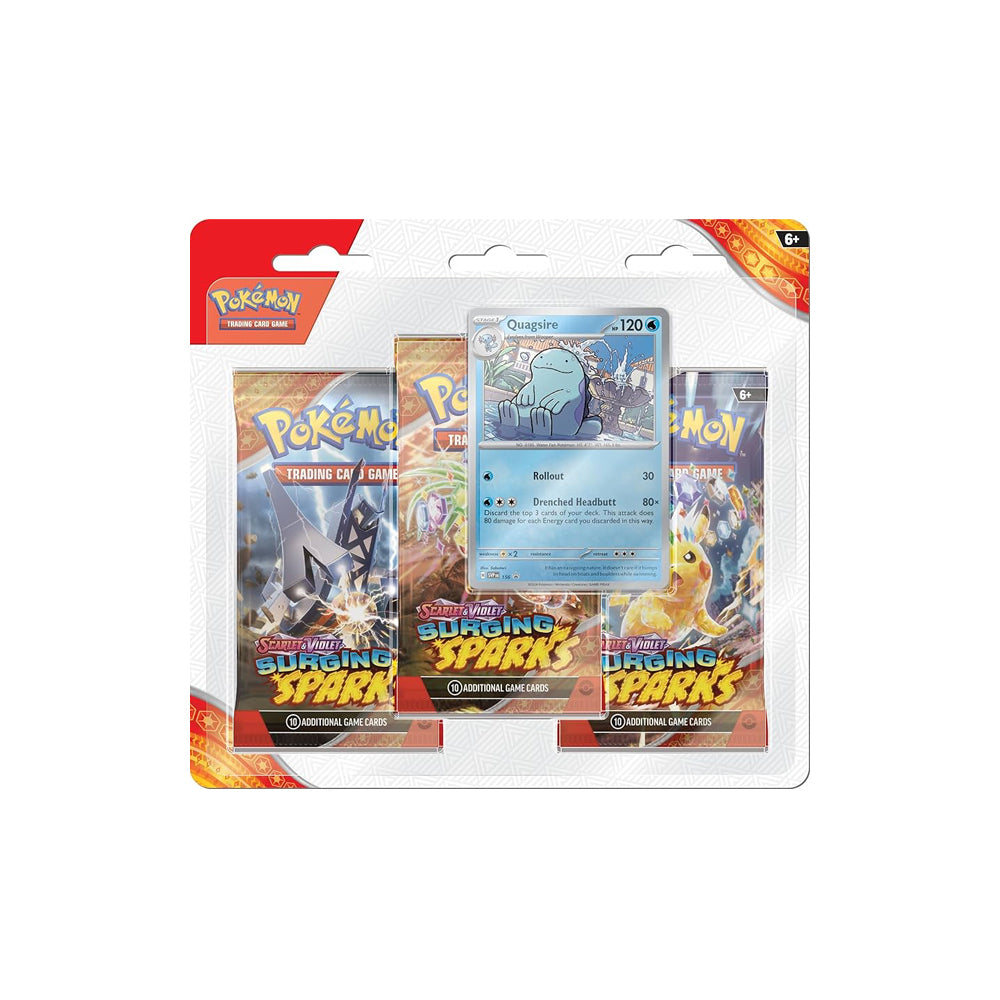 Pokemon Scarlet & Violet 8 Surging Sparks 3-Pack Blister-PLUS