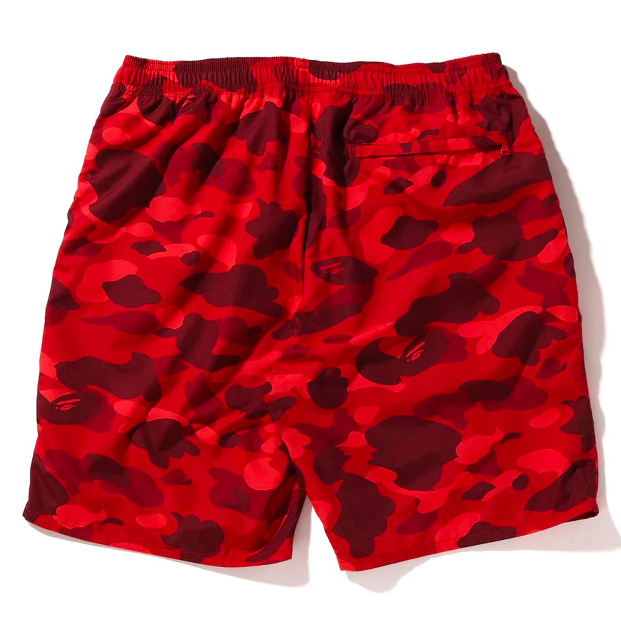 Bape Color Camo Shark Beach Shorts Red-PLUS
