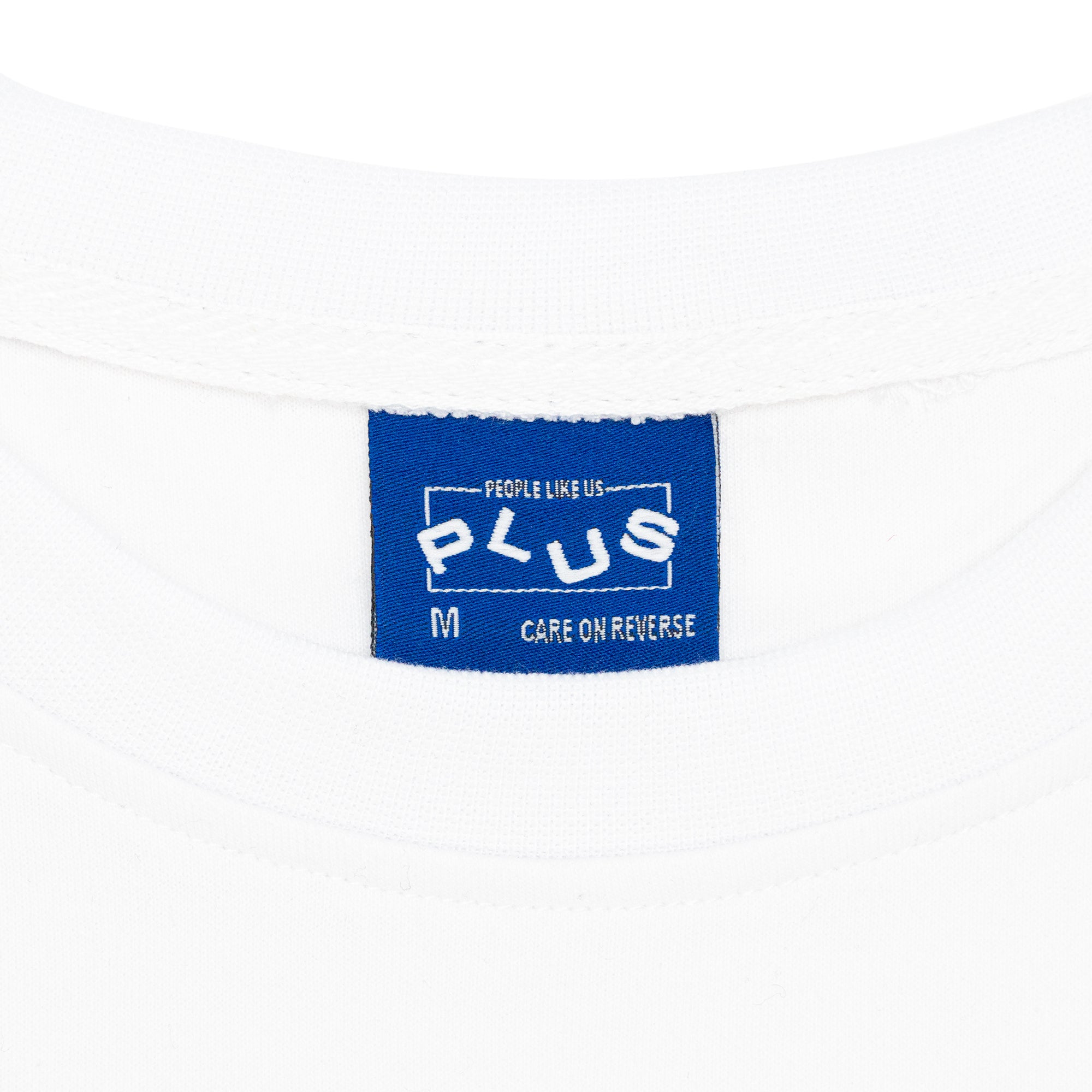 PLUS Basics 3D Logo Heavyweight Tee White-PLUS