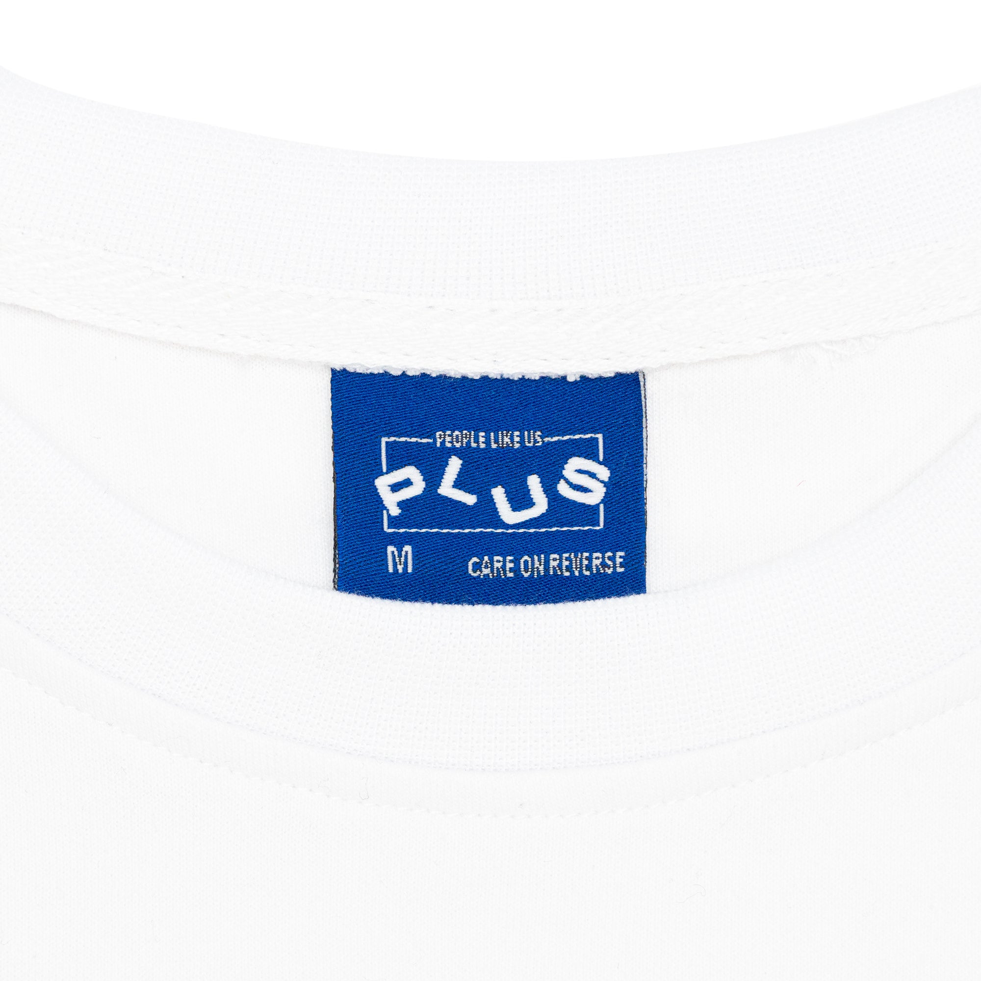 PLUS Basics Spell Out Logo Heavyweight Tee White-PLUS