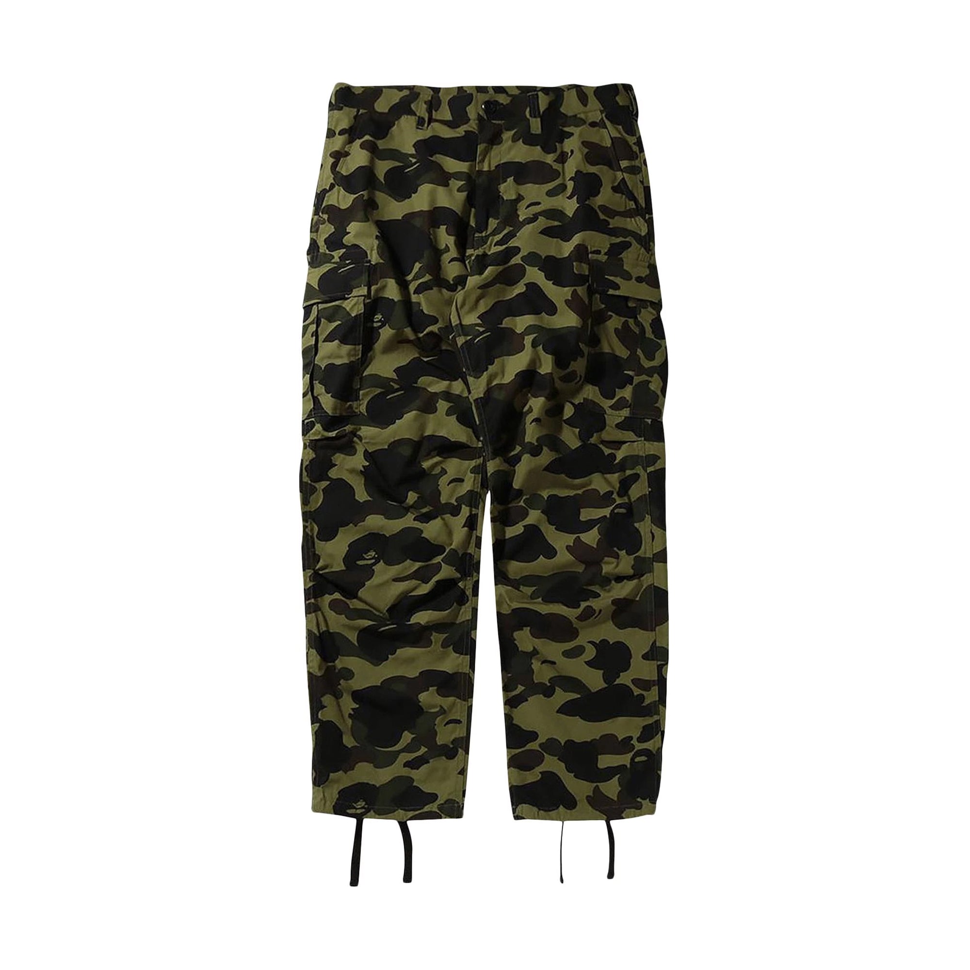 Bape 1st Camo 6 Pocket Cropped Cargo Pants Green-PLUS