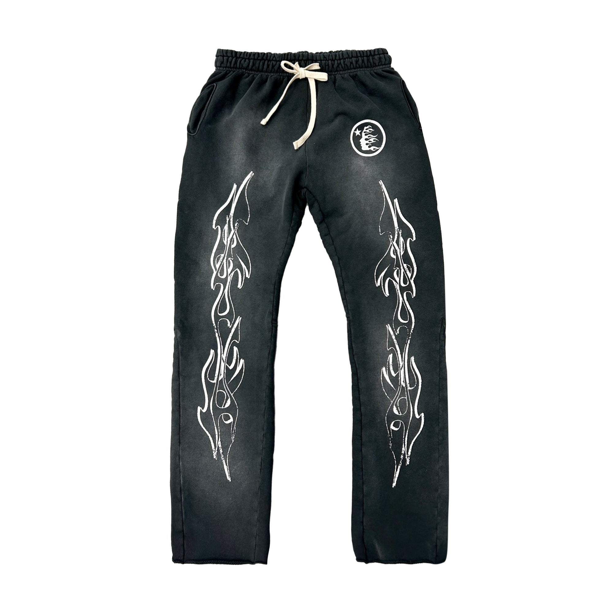 Hellstar Studios Flame Flare Sweatpant Washed Black-PLUS