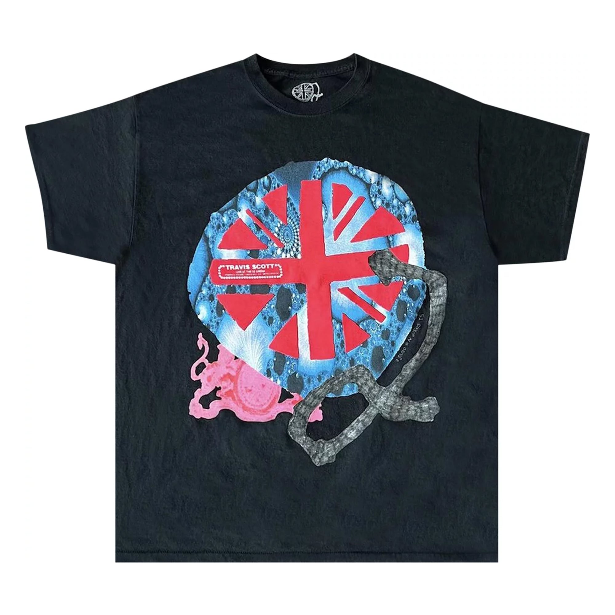 Travis Scott 02 Live Union Jack Tee Black-PLUS