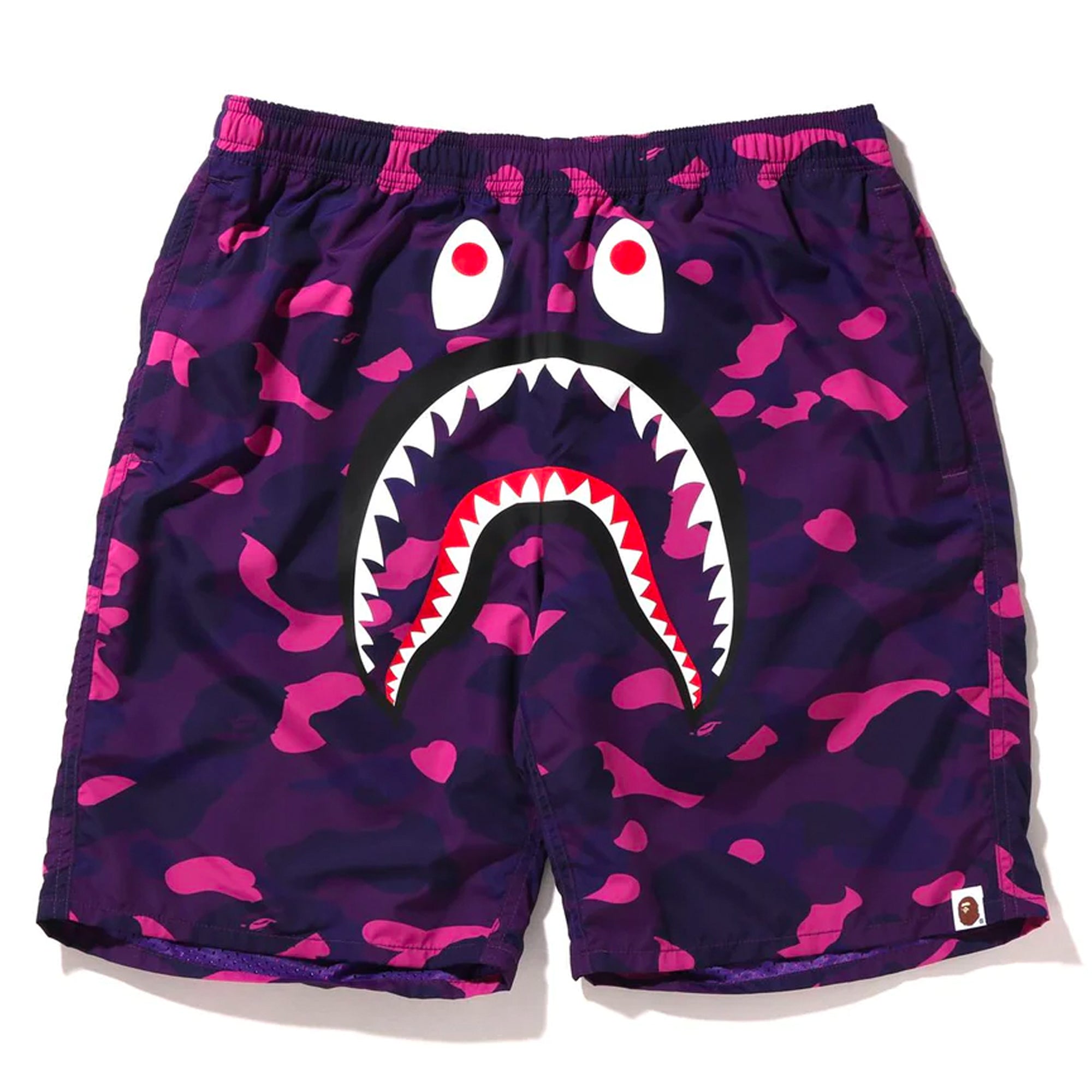 Bape Color Camo Shark Beach Shorts Purple-PLUS